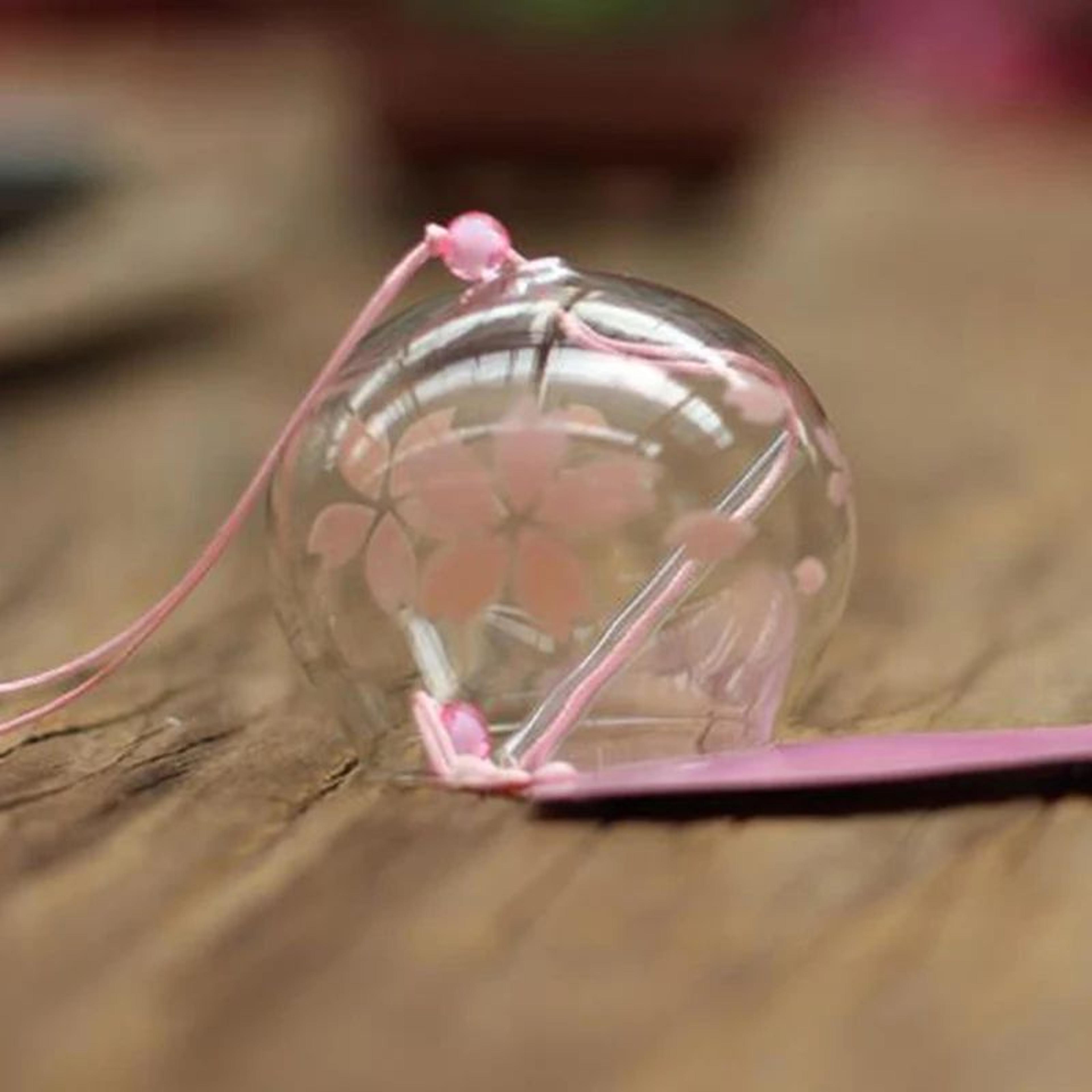 Japanese Sakura Glass Wind Chime  Handmade Clear Furin Bell For Home  Garden Decor 3