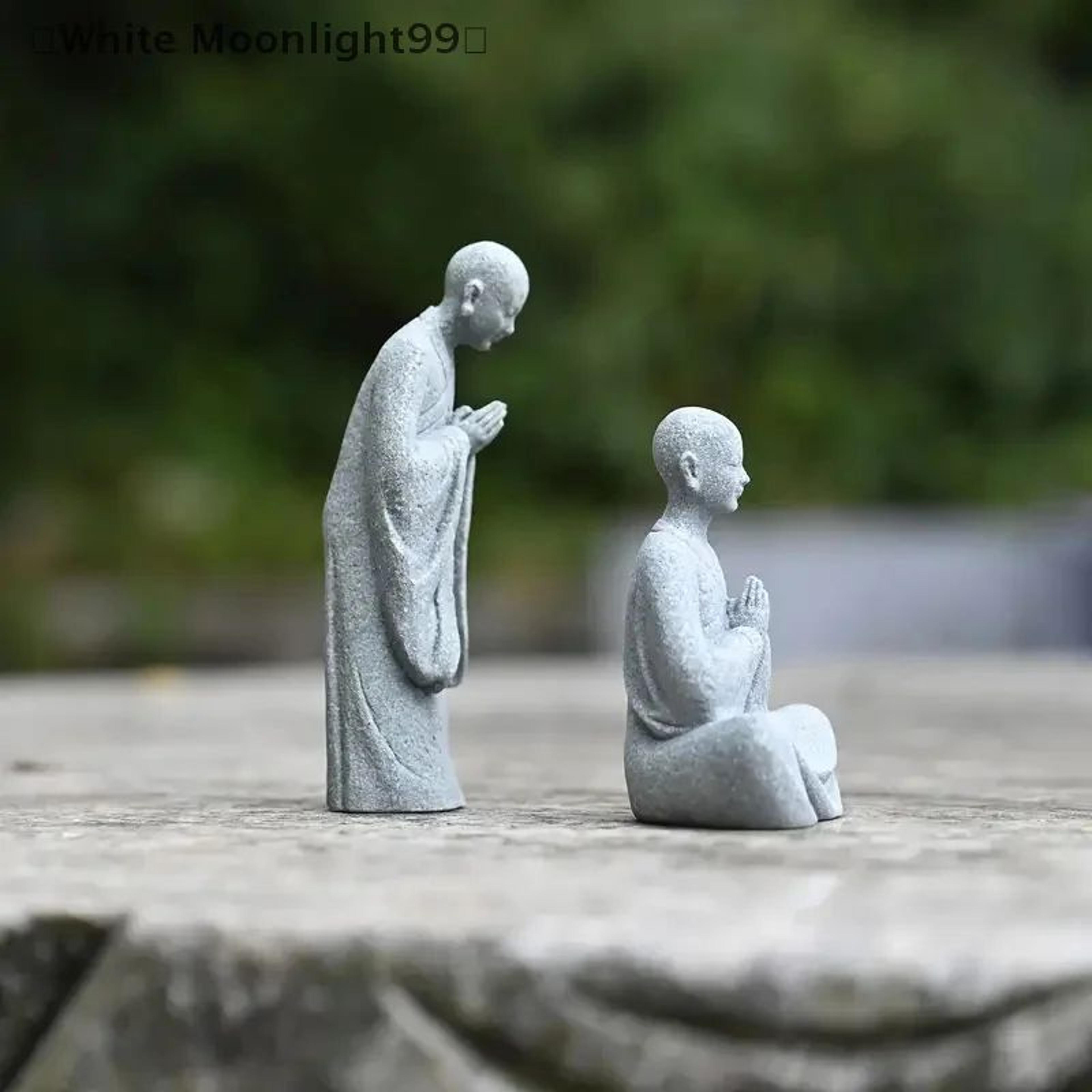 Zen Wishing Monk Resin Figurine  Buddhist Micro Landscape Decor For Aquarium Garden  Meditation Spa 1