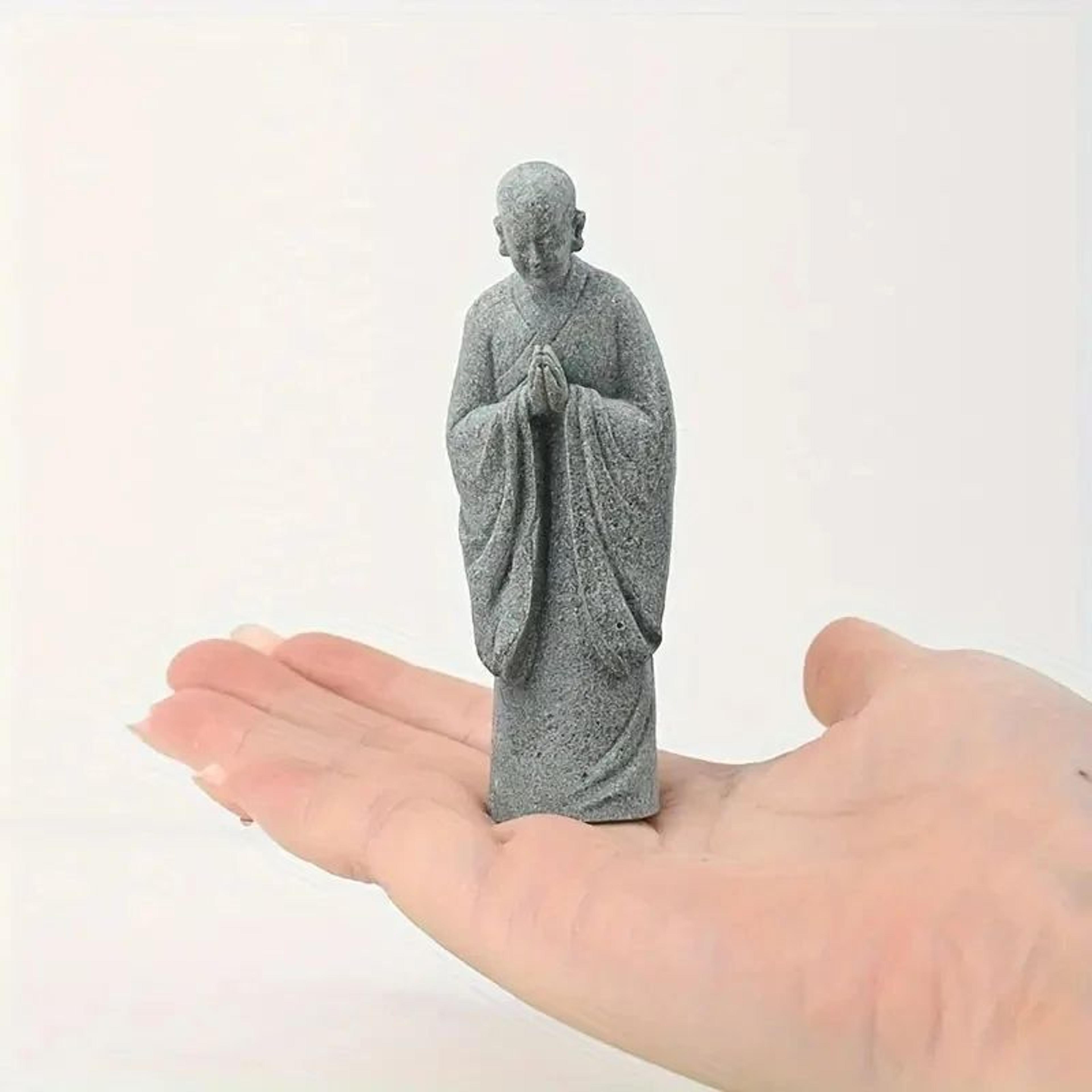 Zen Wishing Monk Resin Figurine  Buddhist Micro Landscape Decor For Aquarium Garden  Meditation Spa 9