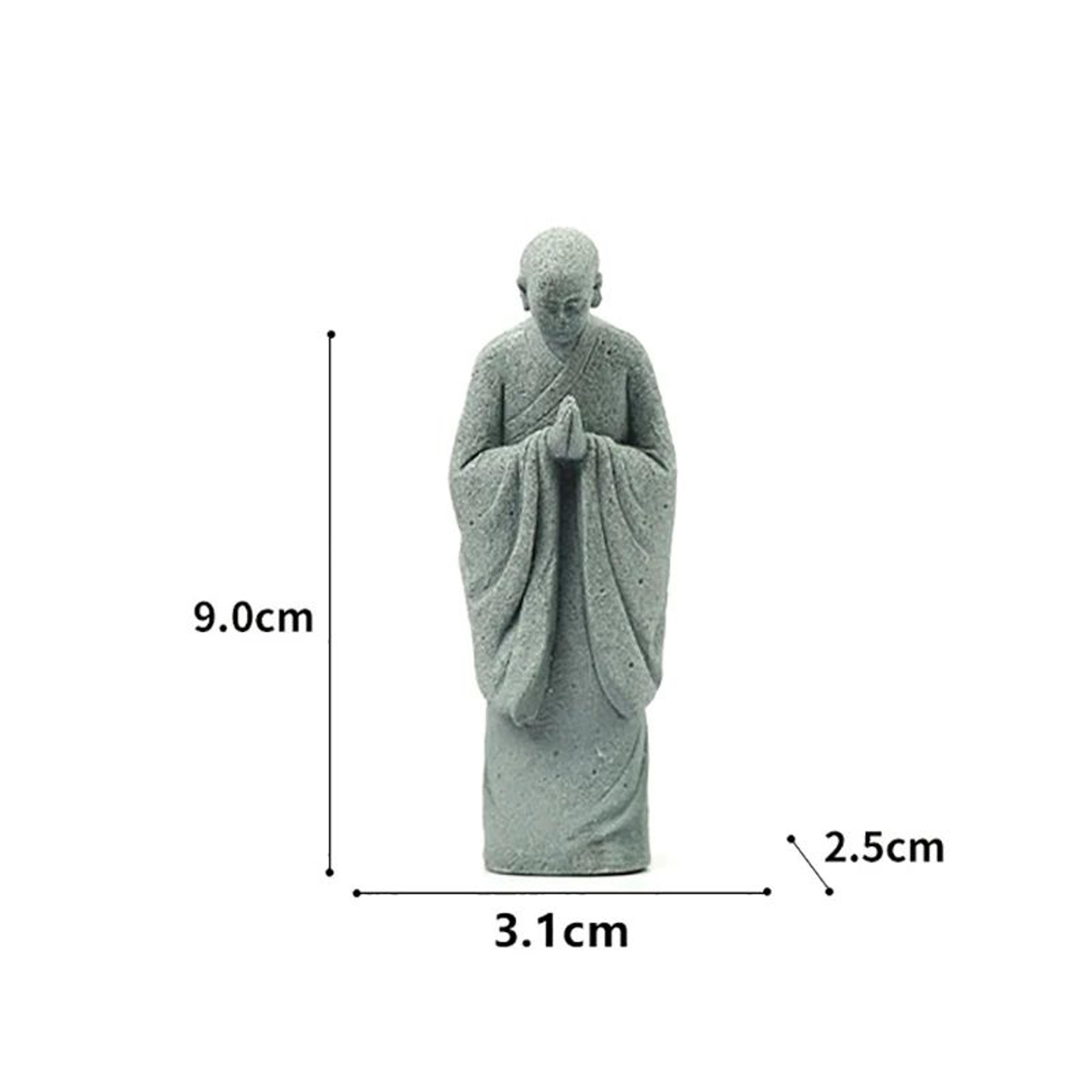Zen Wishing Monk Resin Figurine  Buddhist Micro Landscape Decor For Aquarium Garden  Meditation Spa 12
