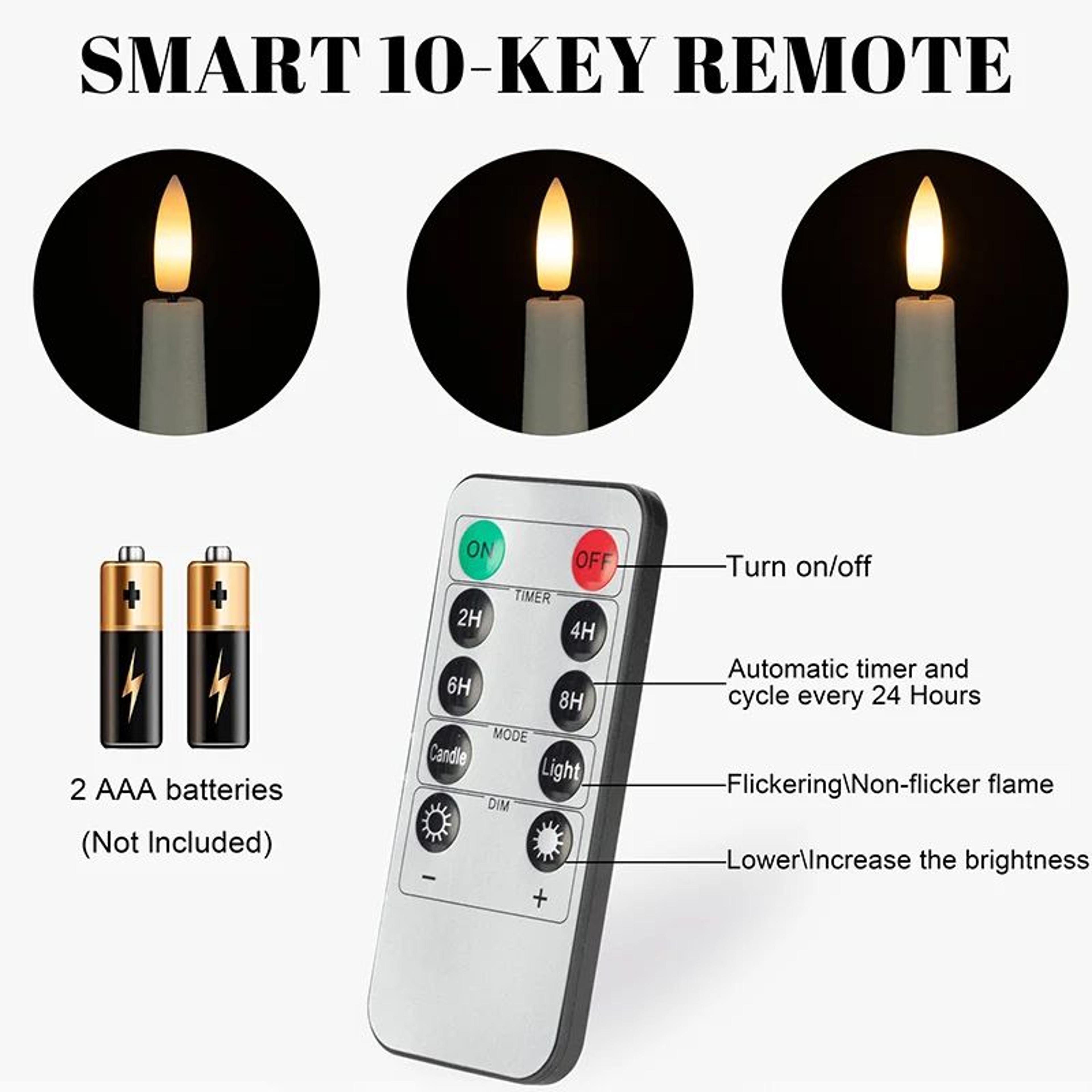 Flameless LED Taper Candles With Remote  3D Flickering Battery Operated Candles For Home  Event Dec 4