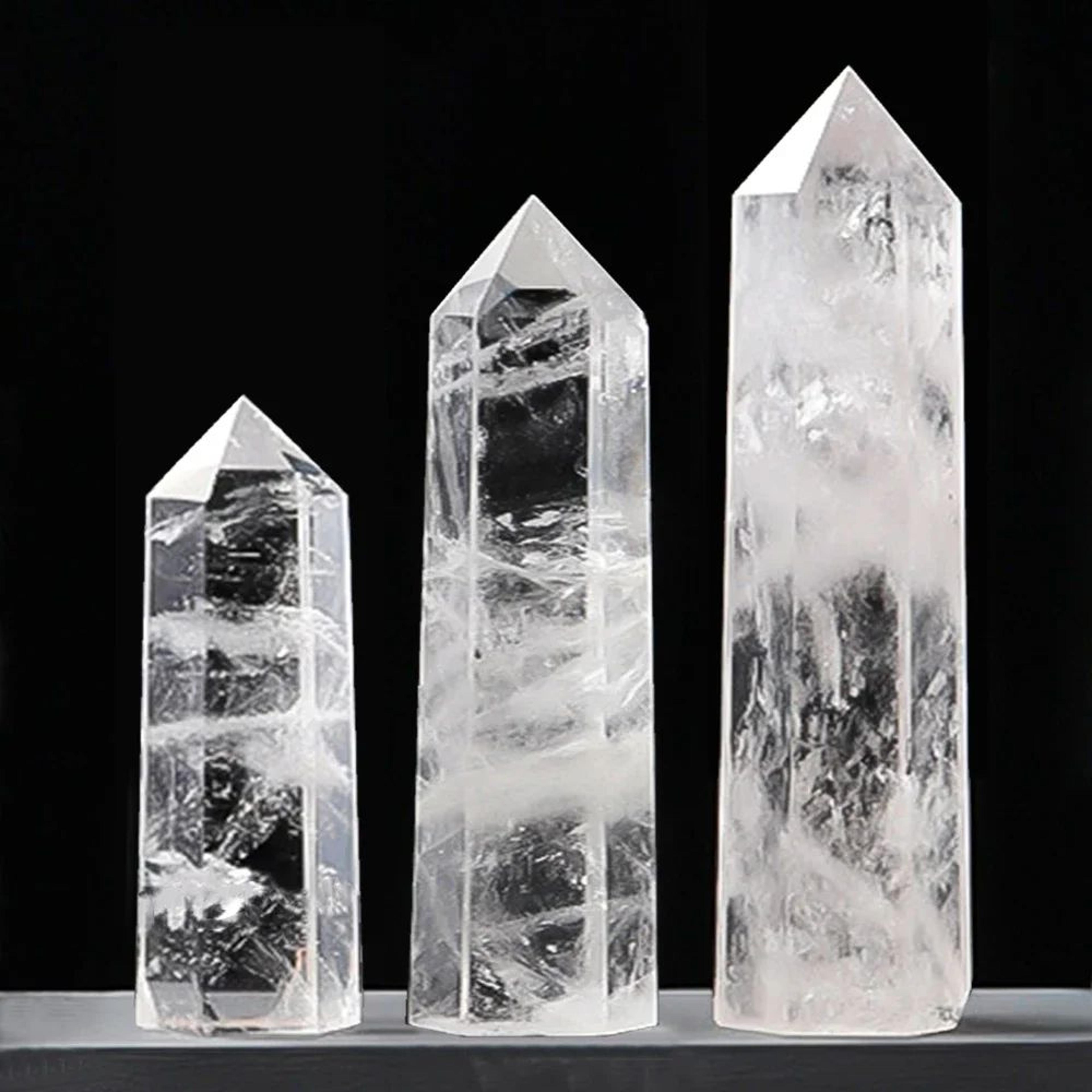 Natural Crystal Obelisk Wand  Rose Quartz  Amethyst Healing Point For Reiki  Home Decor 10