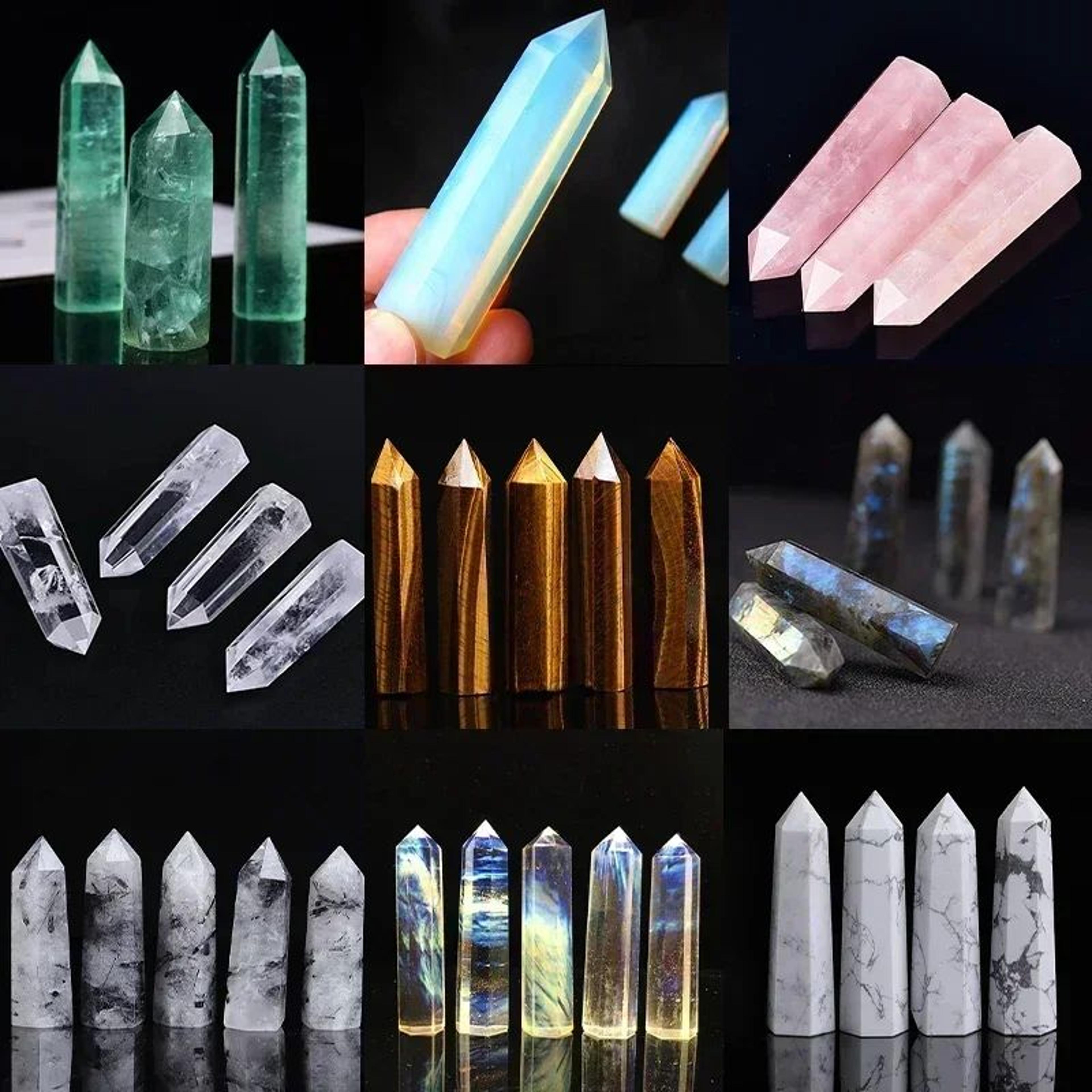 Natural Crystal Obelisk Wand  Rose Quartz  Amethyst Healing Point For Reiki  Home Decor 1