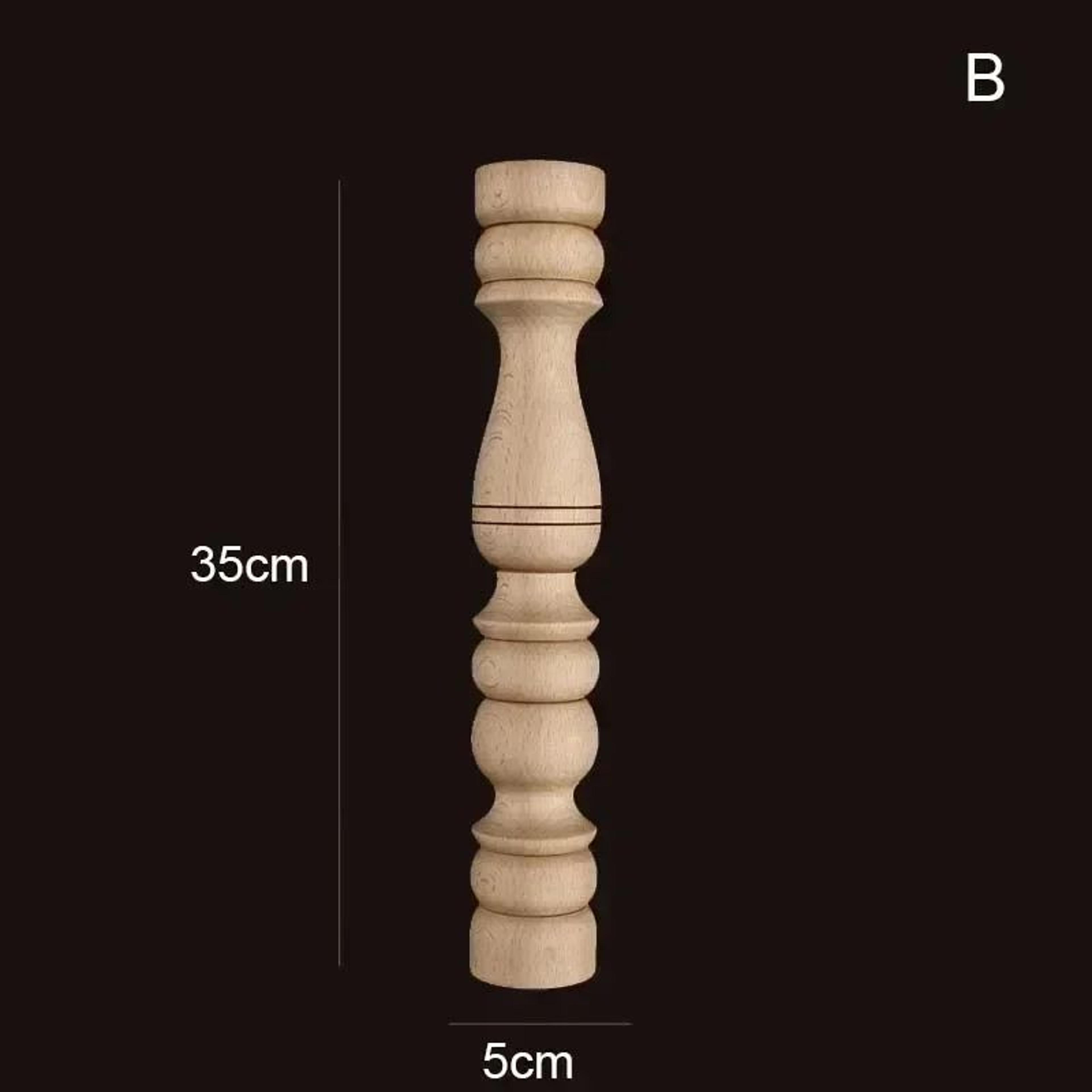 Vintage Carved Wooden Spindle Column  Decorative Gourd Pillar Applique For Furniture  Home Decor 15