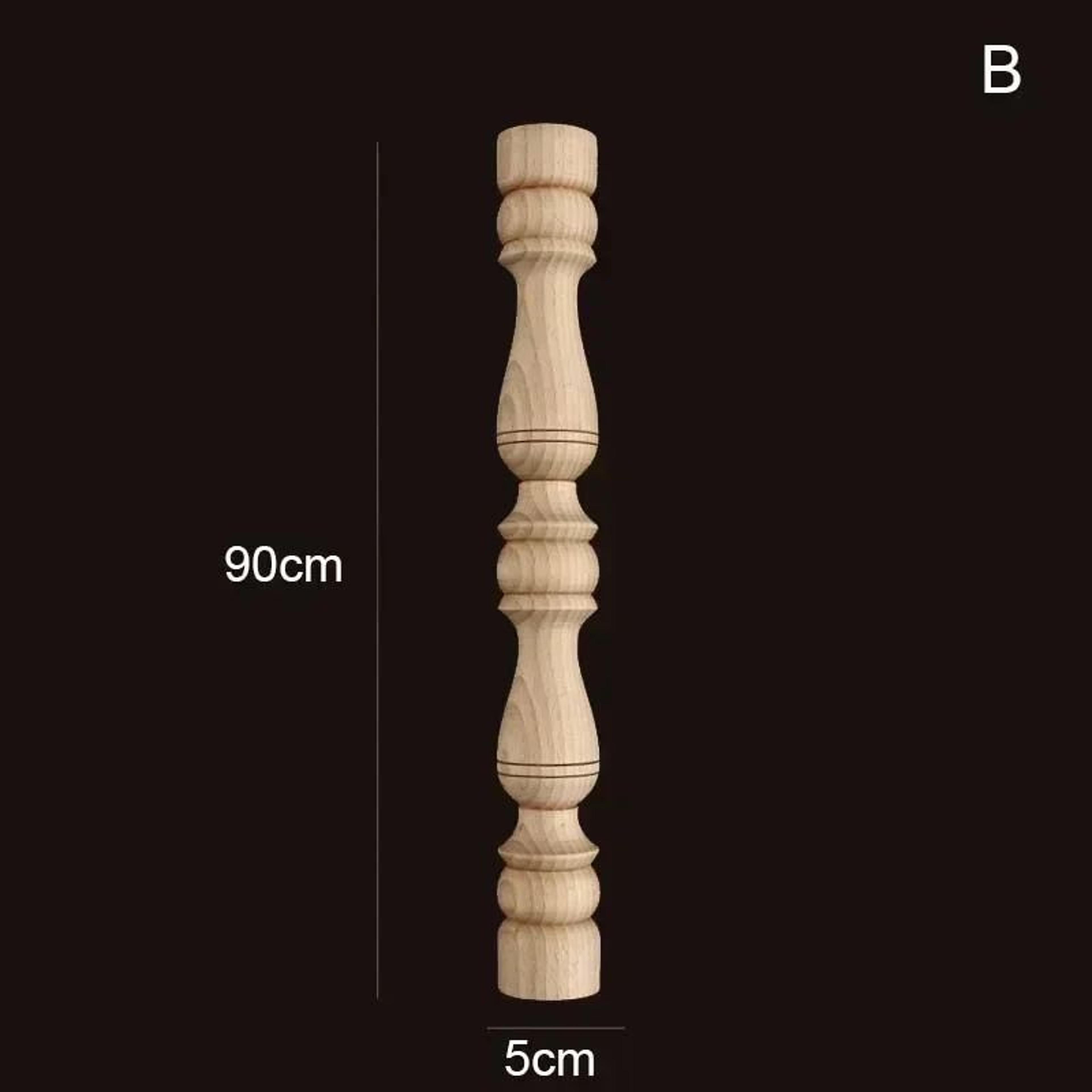 Vintage Carved Wooden Spindle Column  Decorative Gourd Pillar Applique For Furniture  Home Decor 26