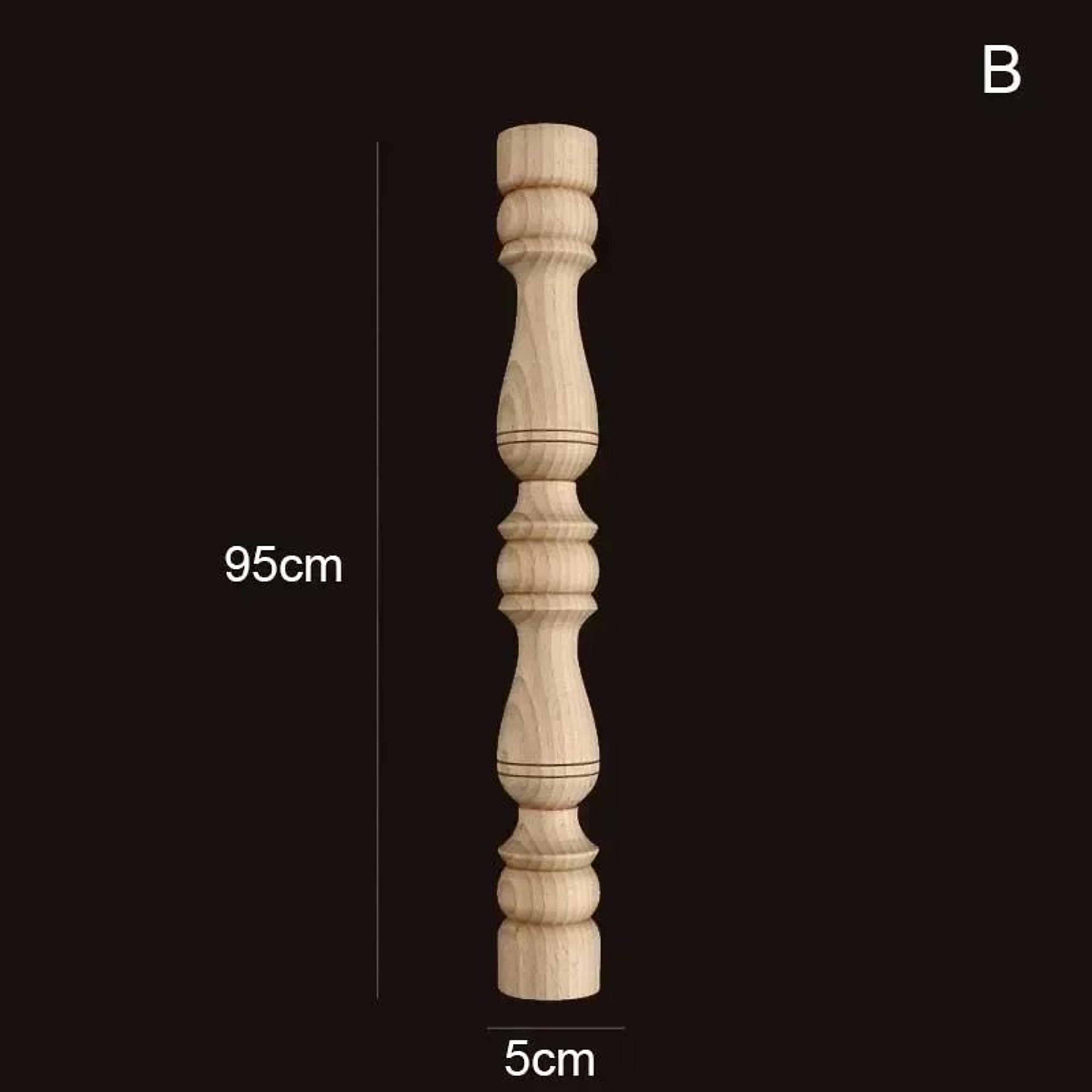 Vintage Carved Wooden Spindle Column  Decorative Gourd Pillar Applique For Furniture  Home Decor 27