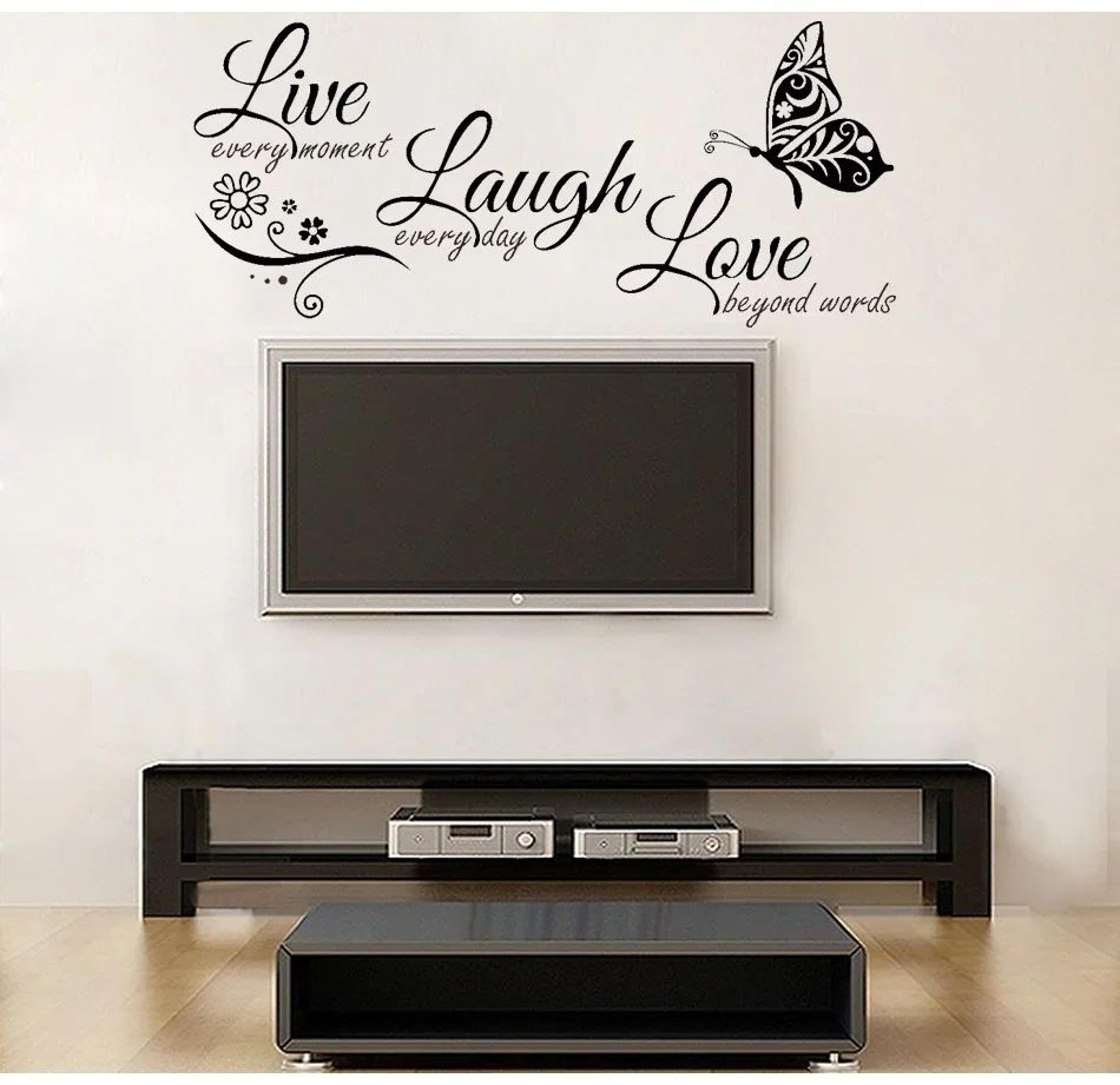 Live Laugh Love Butterfly Wall Sticker  Modern Floral Quote Vinyl Decal For Living Room Decor 1