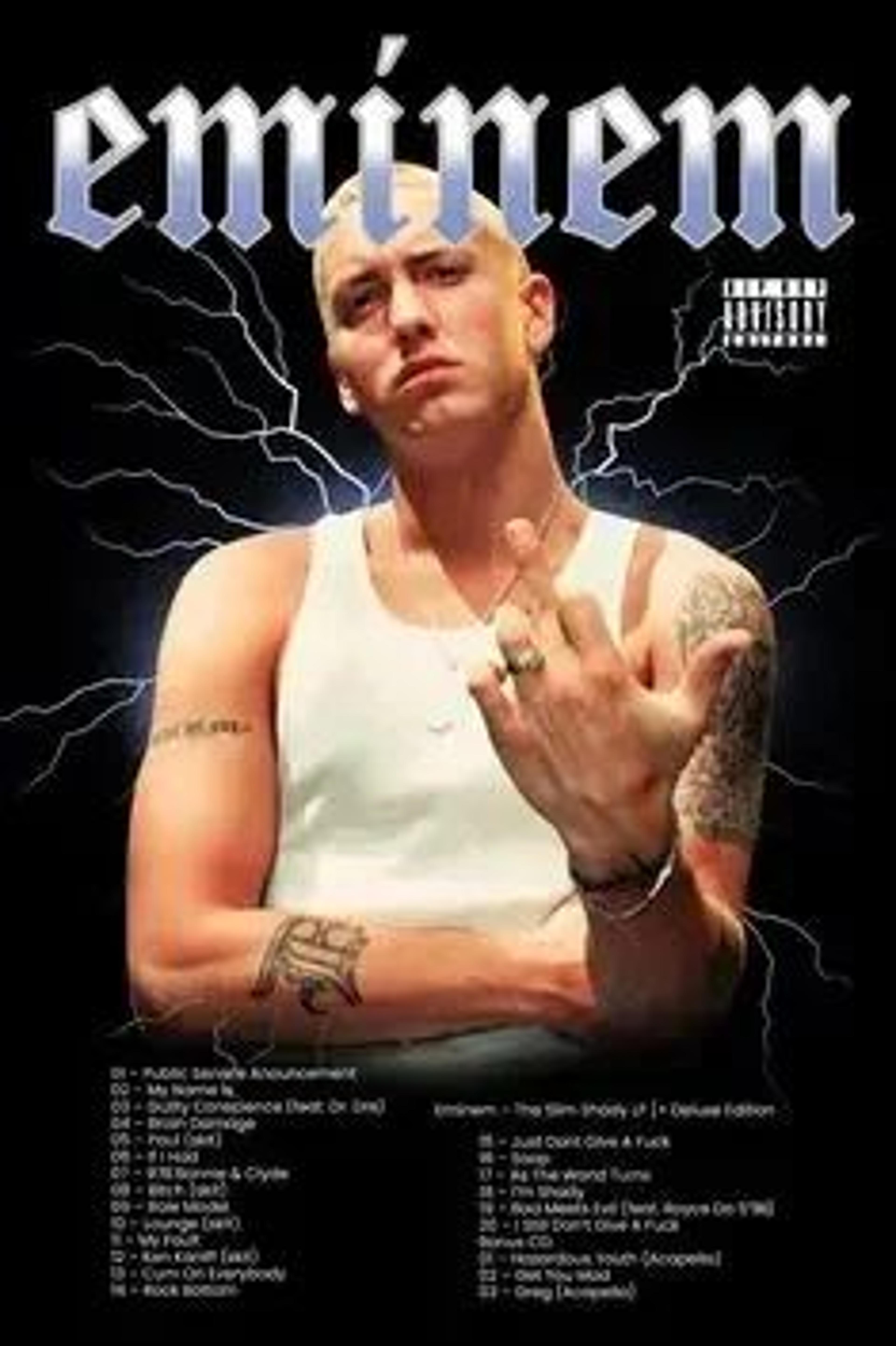 Eminem Rap Legend Canvas Wall Art  Modern HipHop Music Poster For Room Decor 24