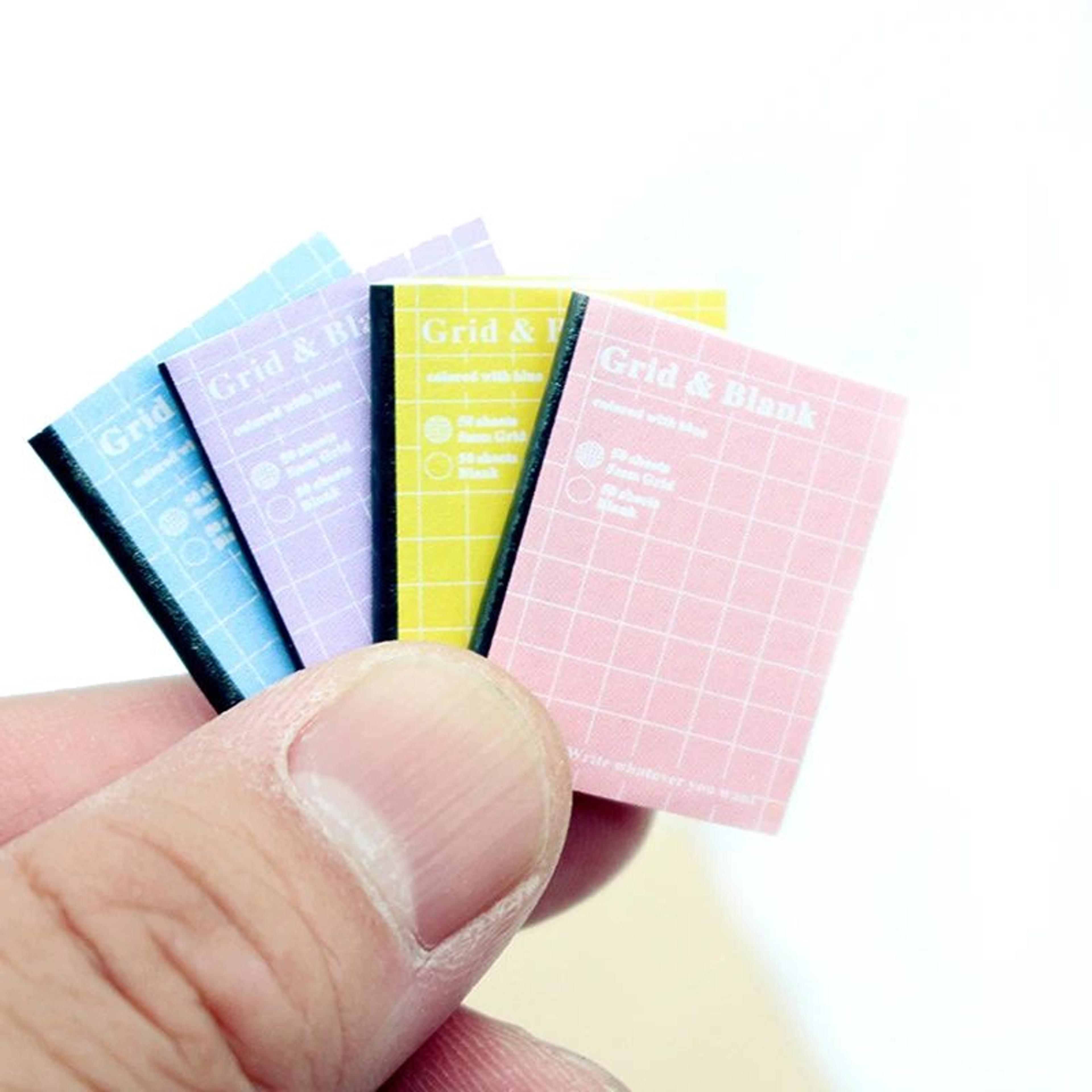 Mini Dollhouse Exercise Books Set  Cartoon Study Notebook Props 4pcs Miniature Decor 4