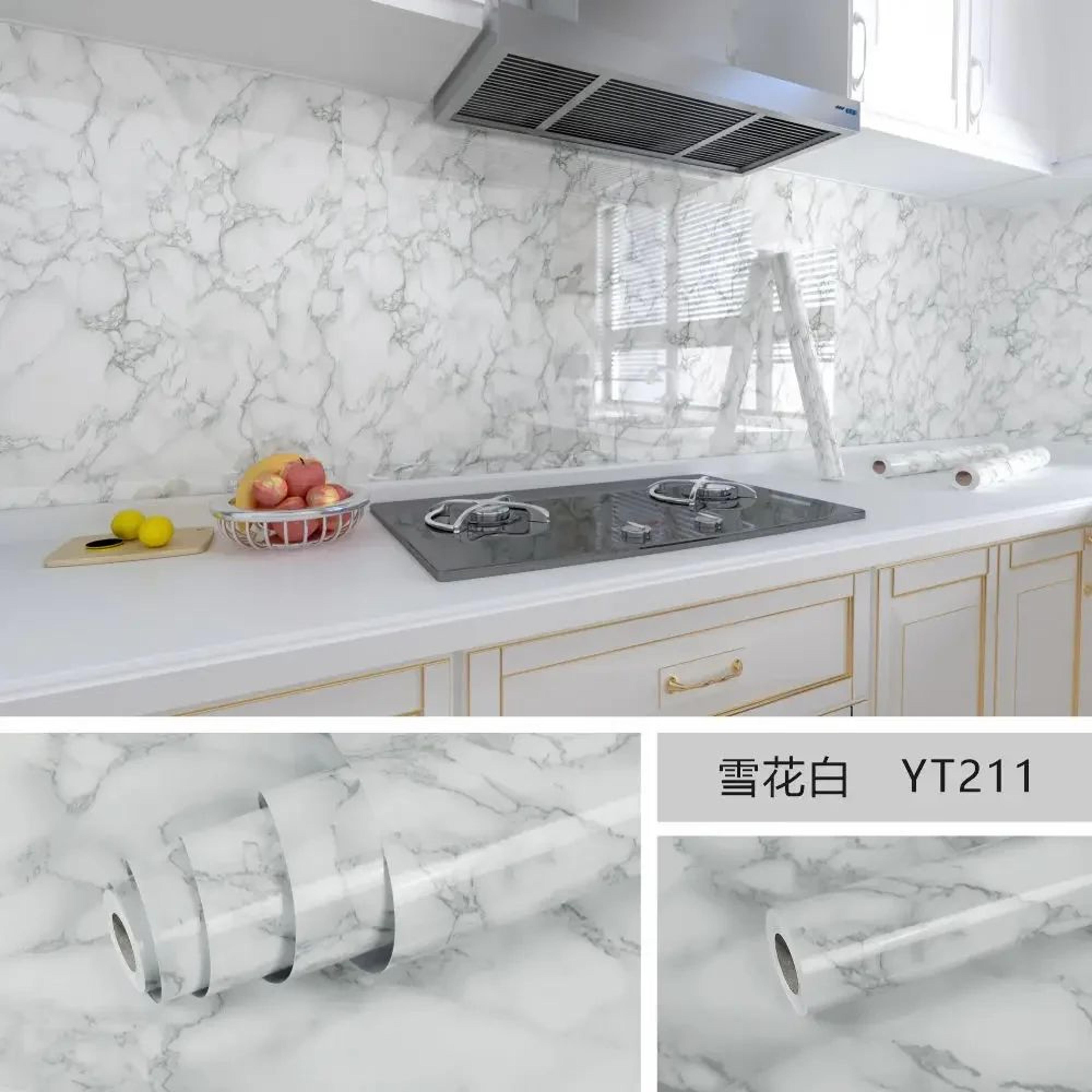 Marble Peel And Stick Wallpaper Roll  Waterproof OilProof SelfAdhesive Film For Kitchen  Home Decor 20