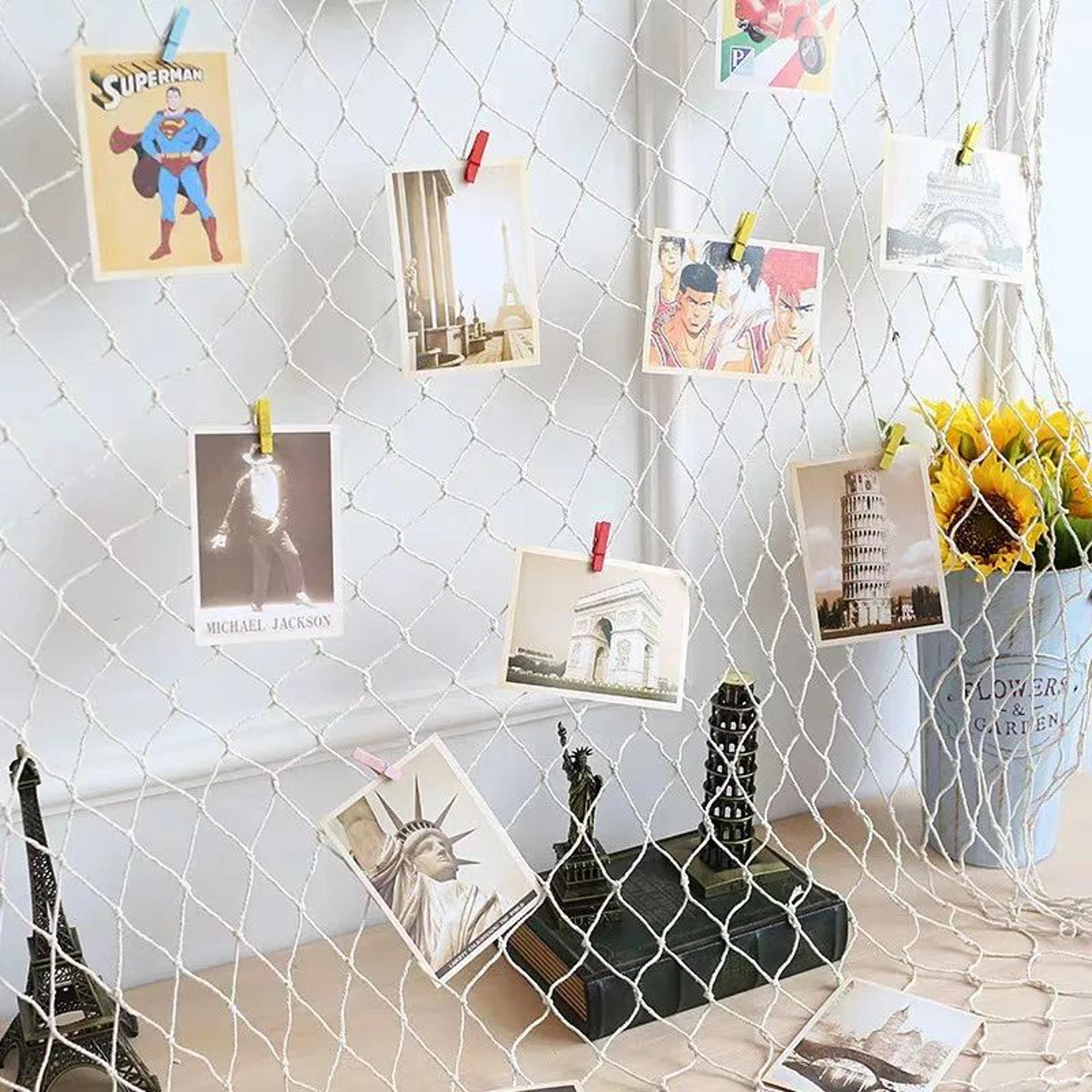 Mediterranean Nautical Fishing Net Wall Decor  Coastal Shell Hanging  DIY Photo Display 2