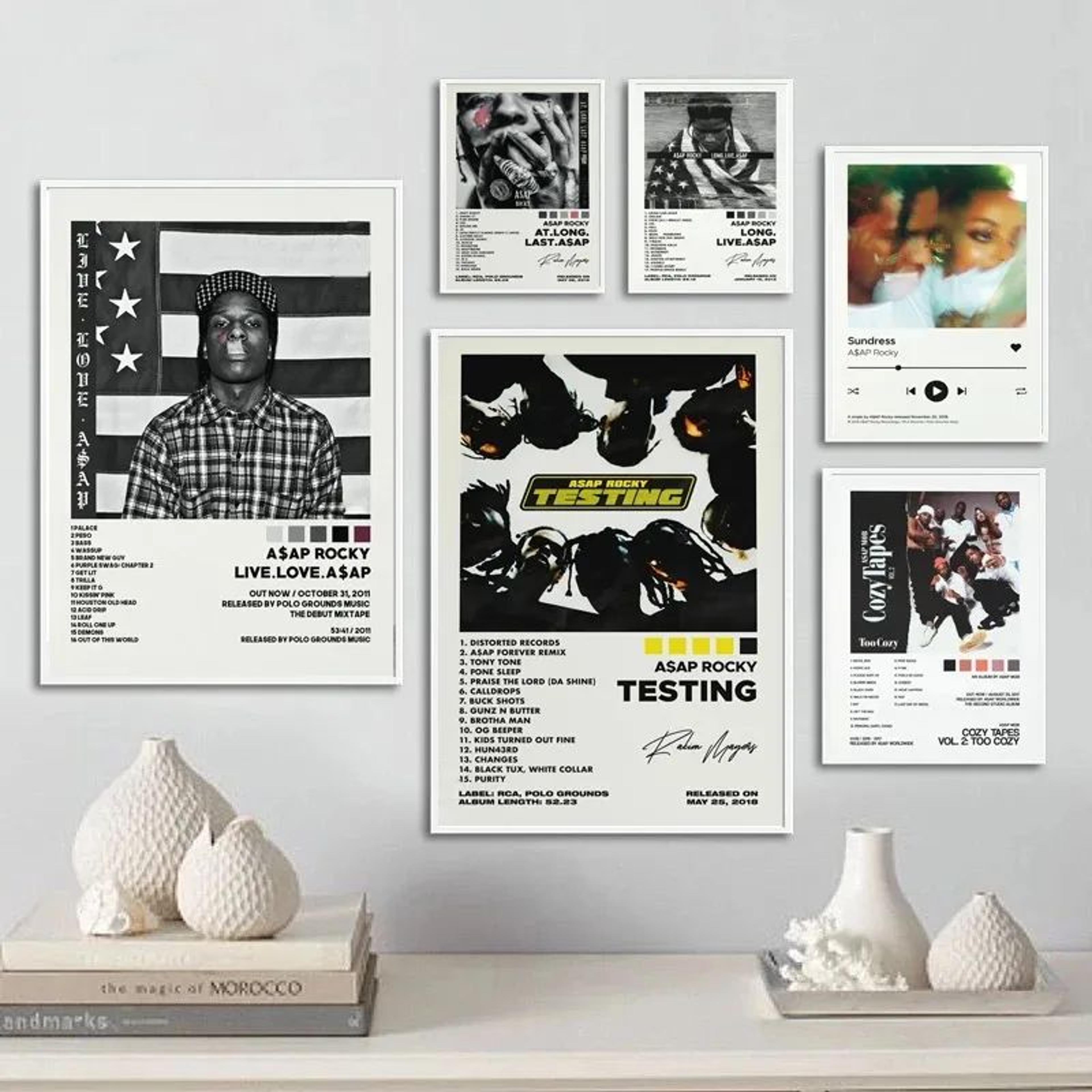 asap rocky testing album poster – hip hop music wall art canvas print home decor
