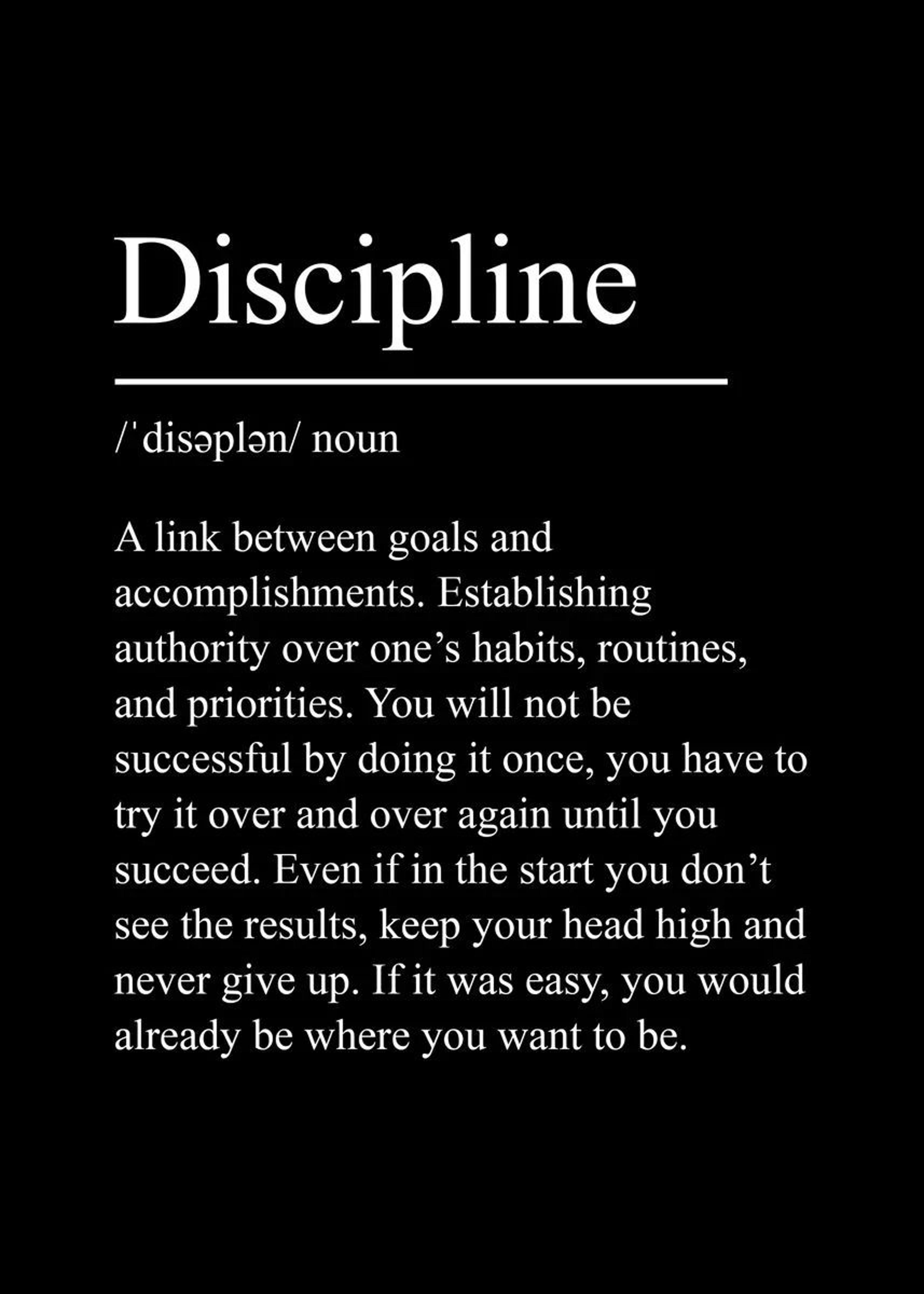 Minimalist Success  Discipline Canvas Poster  Inspirational Black Quote Wall Art Decor 7