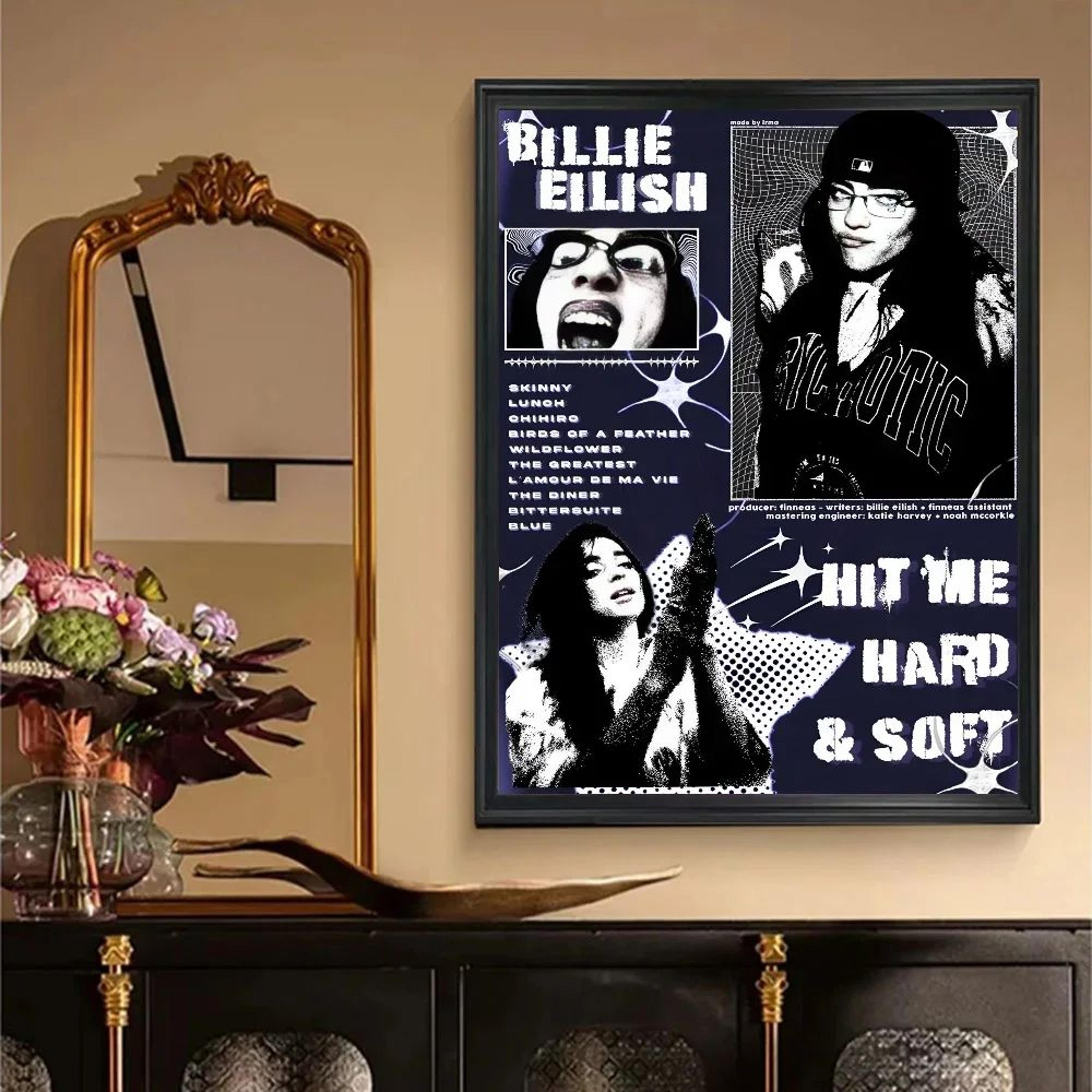 Vintage BillieInspired Hit Me Hard  Soft Kraft Poster Set  Retro Aesthetic Sticky Wall Decor 12