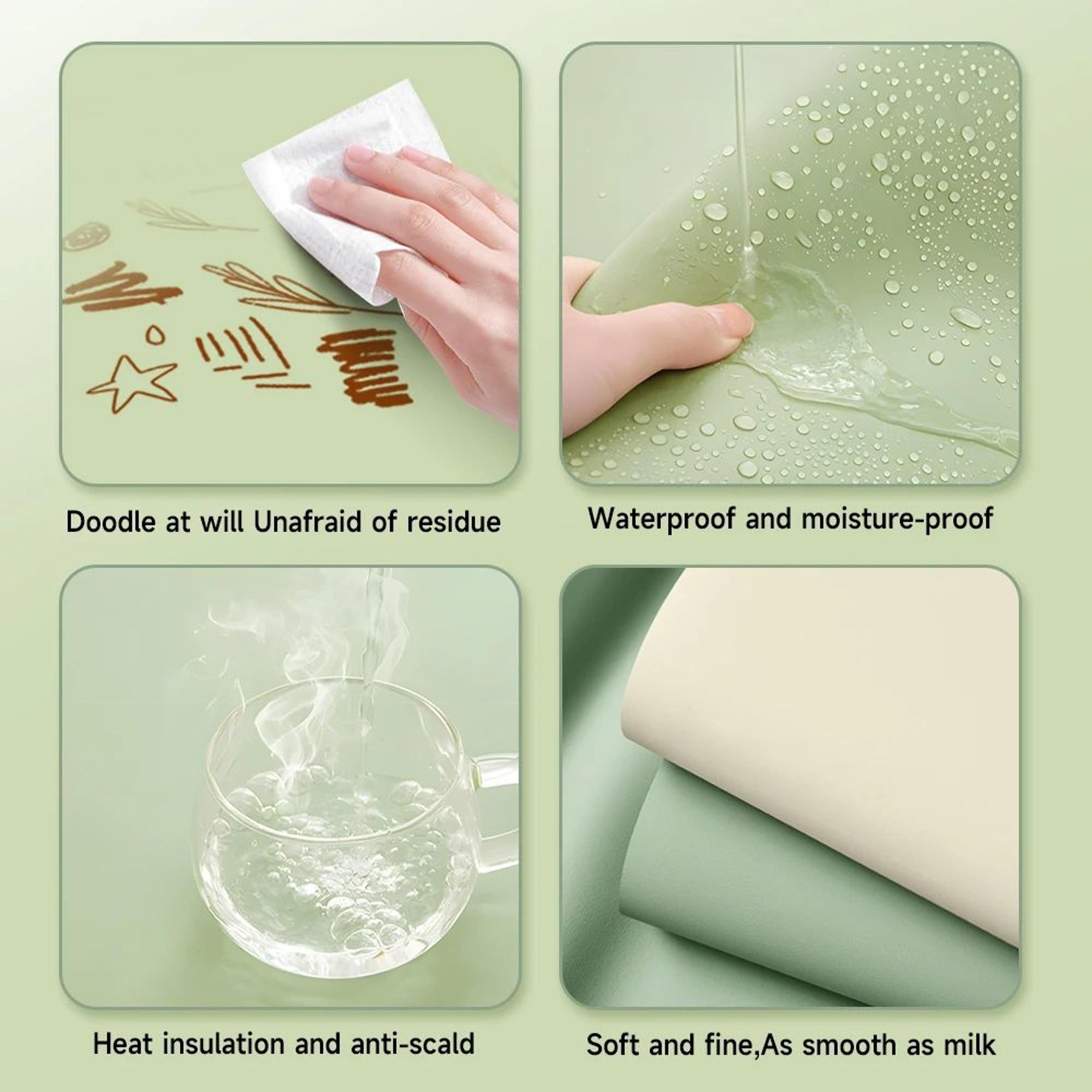 FlexGuard Waterproof Kitchen Table Mat  HeatResistant NonSlip Vinyl Desk  Counter Protector 3