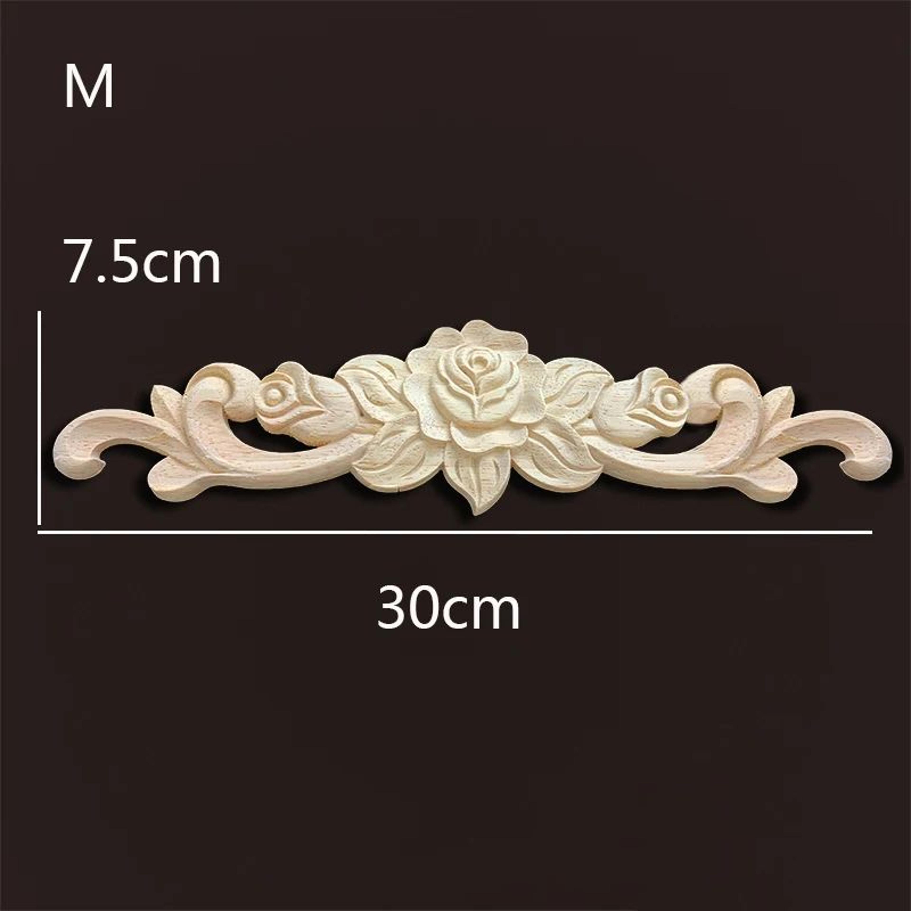Vintage Rose Wood Carving Appliques  Decorative Onlays For Furniture  Antique Home Decor 19