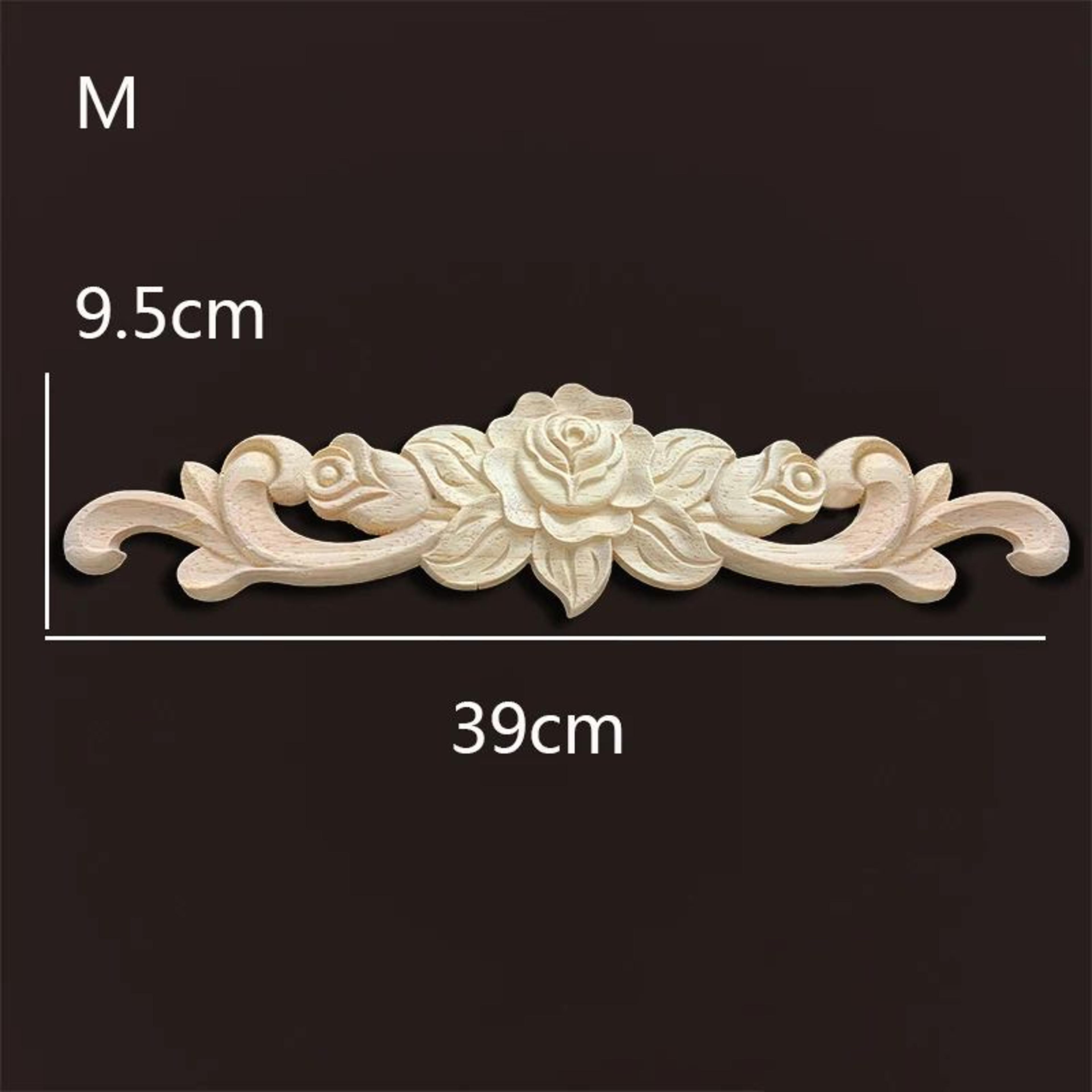 Vintage Rose Wood Carving Appliques  Decorative Onlays For Furniture  Antique Home Decor 20