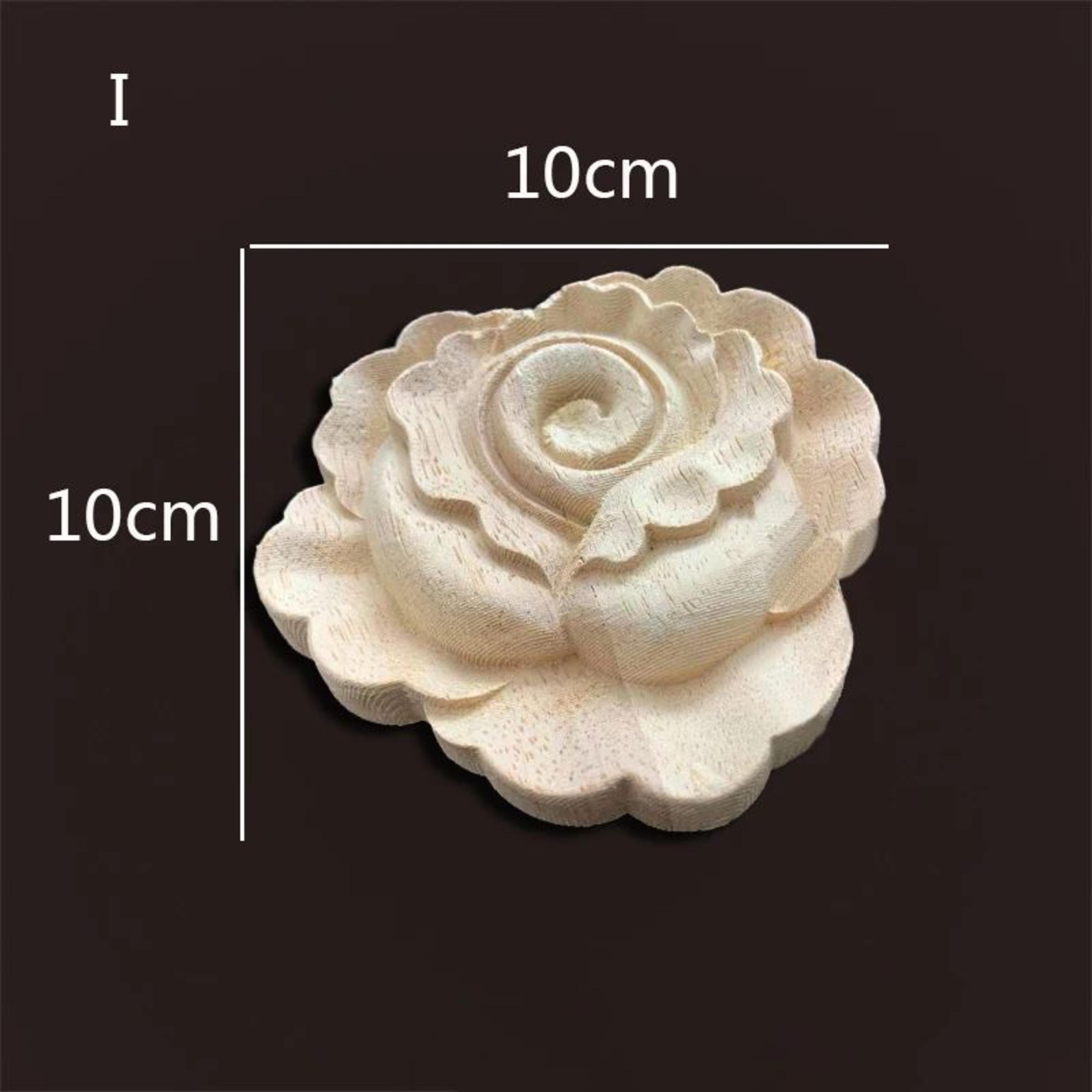 Vintage Rose Wood Carving Appliques  Decorative Onlays For Furniture  Antique Home Decor 12