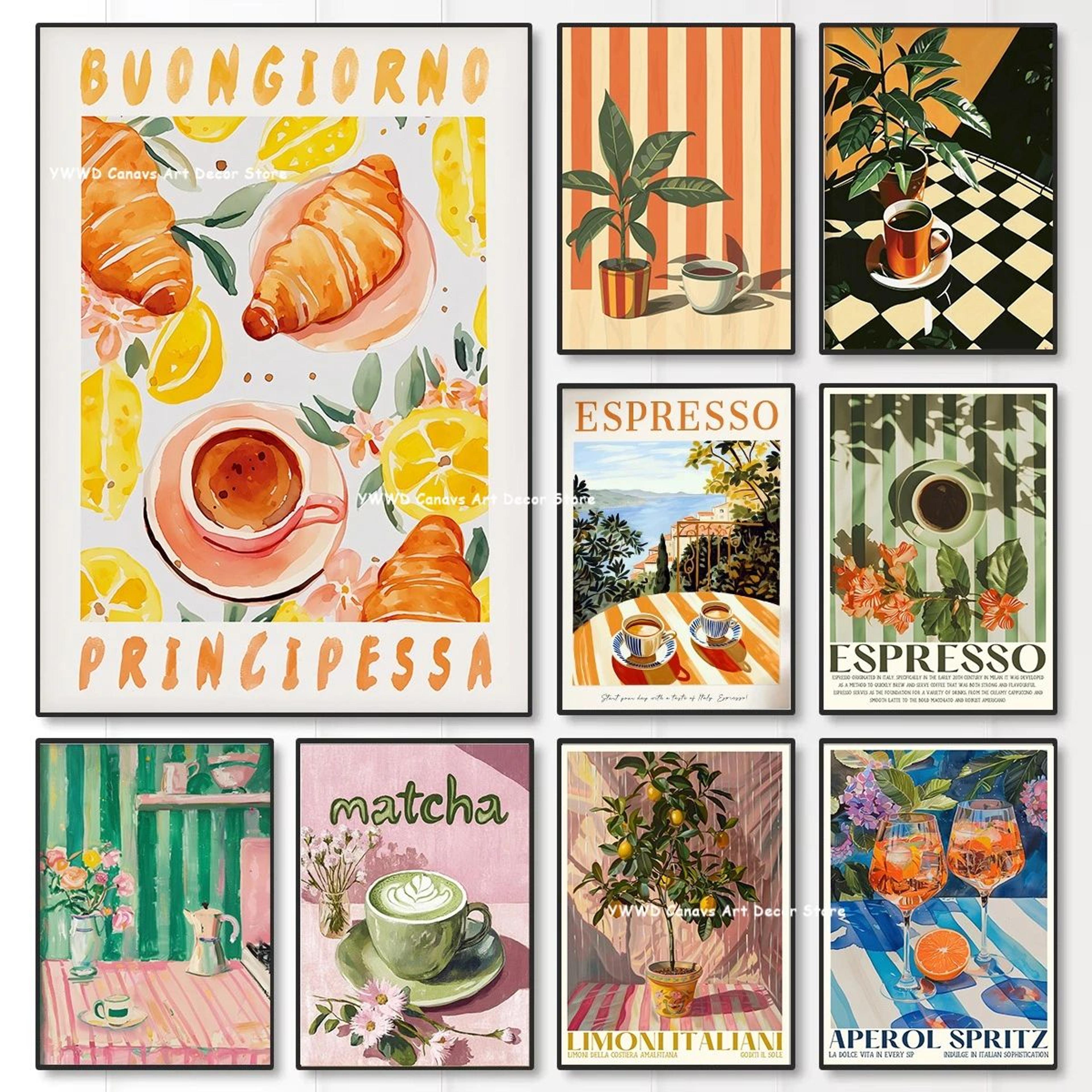 Buongiorno Espresso Canvas Print  Coffee Kitchen Wall Art Poster For Cafe  Modern Home Decor 5