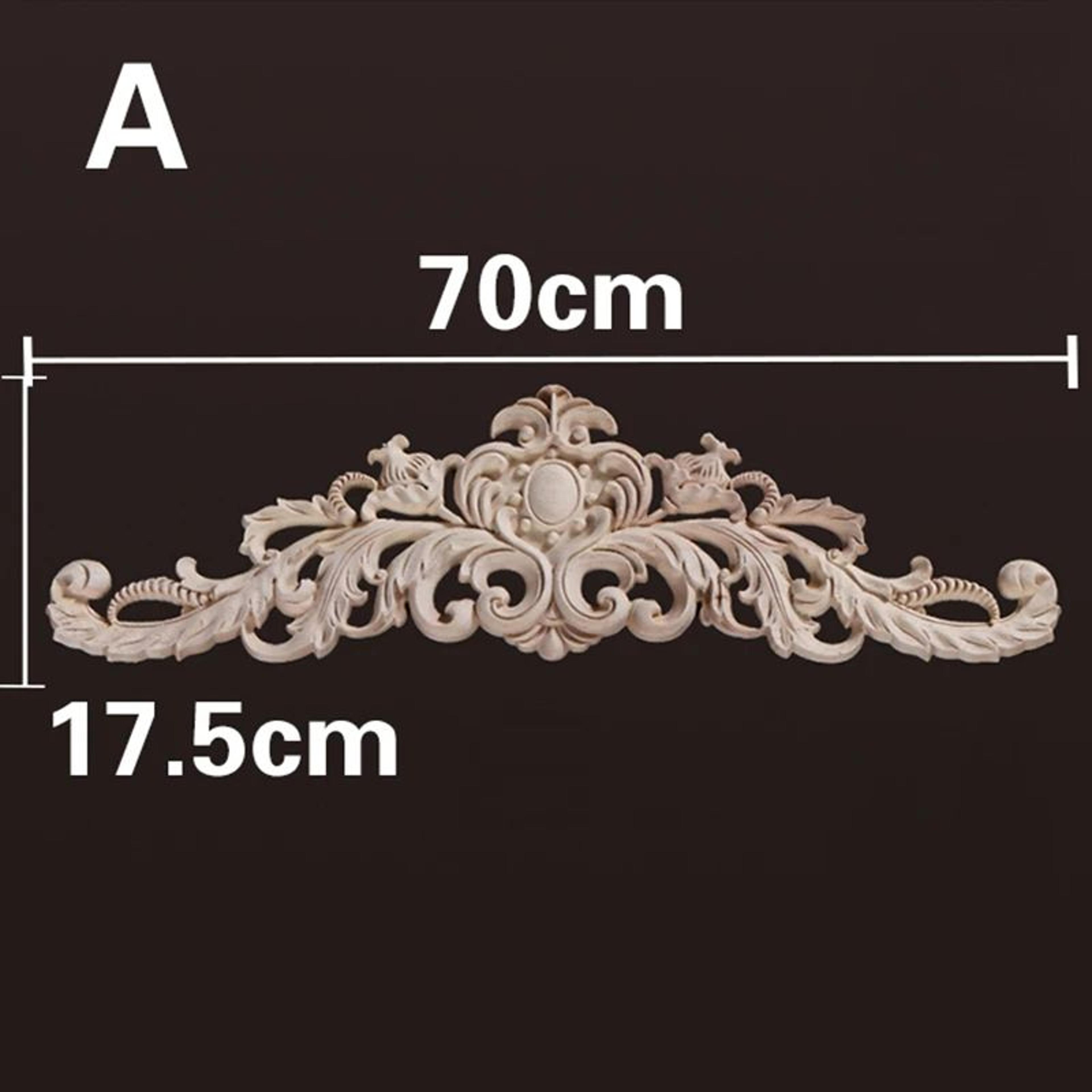 Natural Wood Carved Appliques  Onlays  Floral Furniture Trim Decorative Corner Frame For Wall Door  13