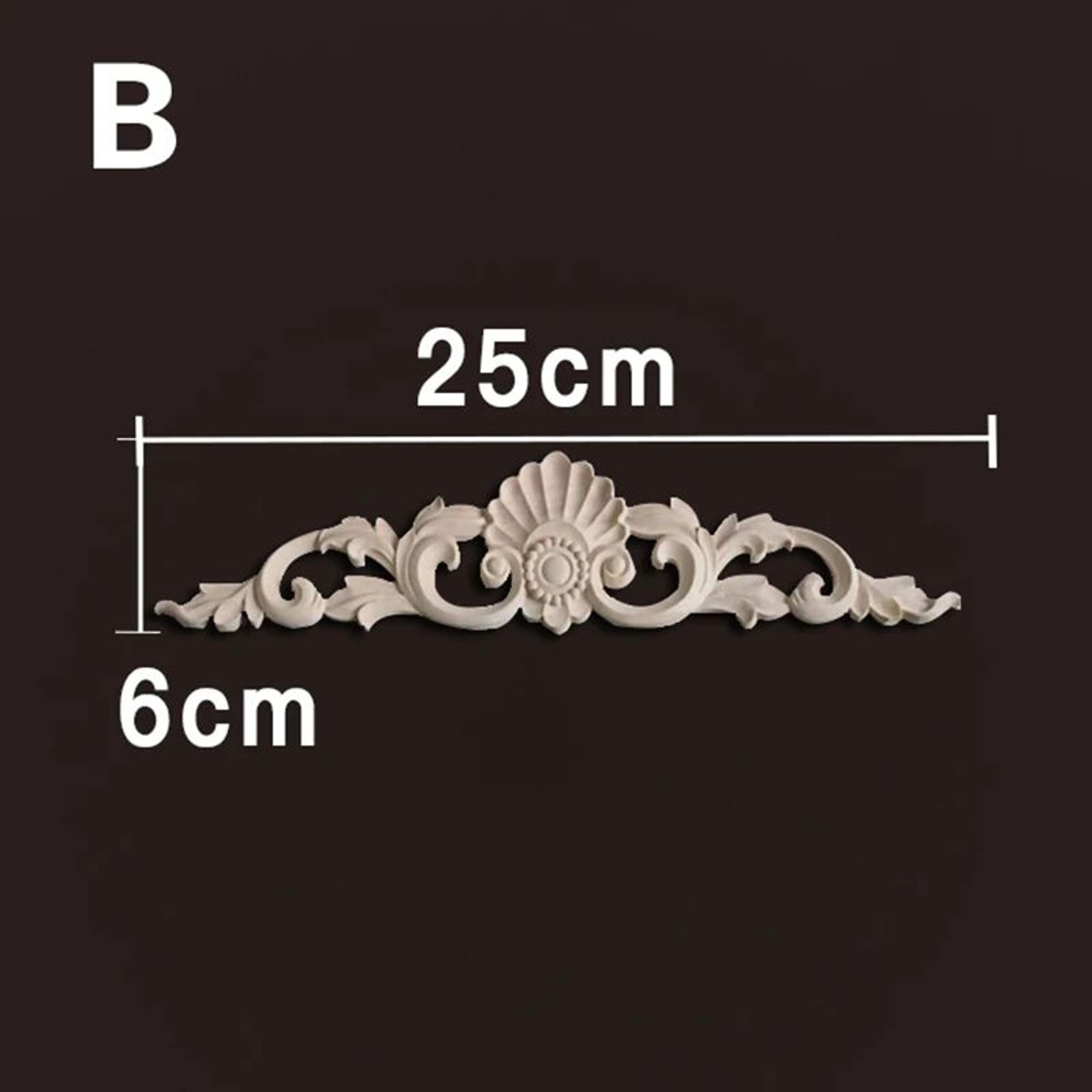 Natural Wood Carved Appliques  Onlays  Floral Furniture Trim Decorative Corner Frame For Wall Door  19