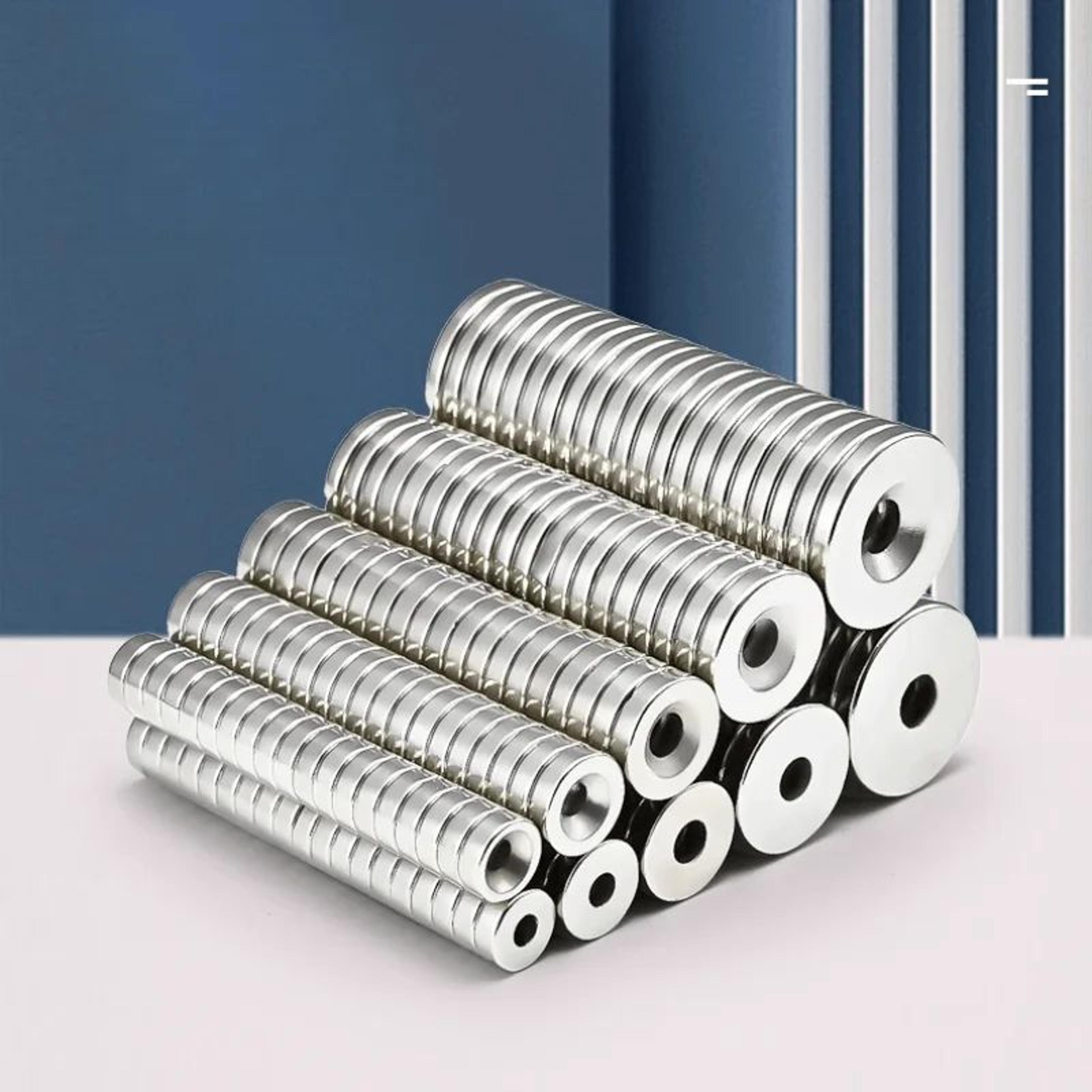 n52 neodymium countersunk magnets 10pcs – heavy duty 30mm strong rare earth mounting magnets