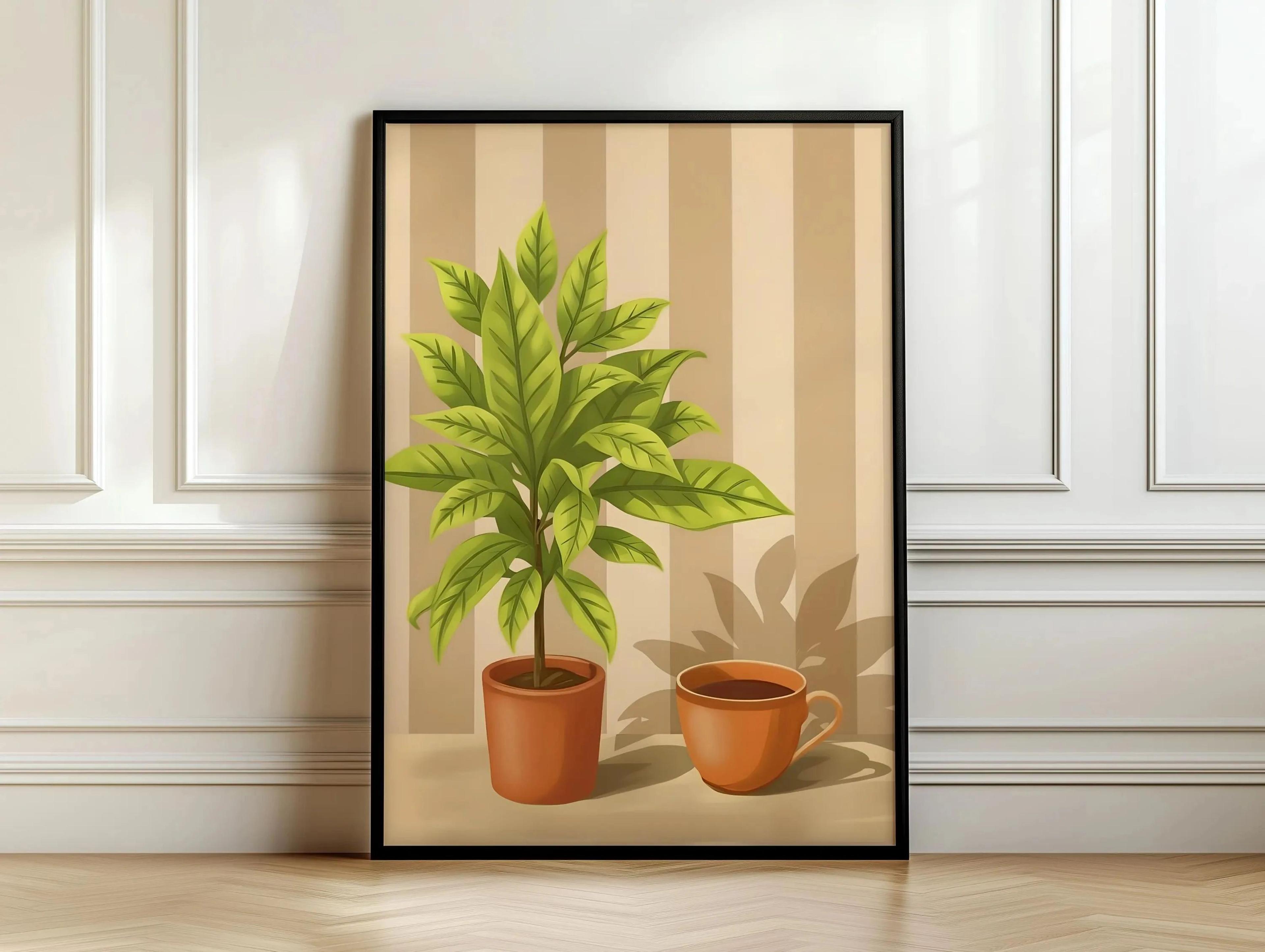 Retro Coffee Stripe Canvas Poster  Minimalist Kitchen Wall Art For Cafe  Coffee Lover Decor 18