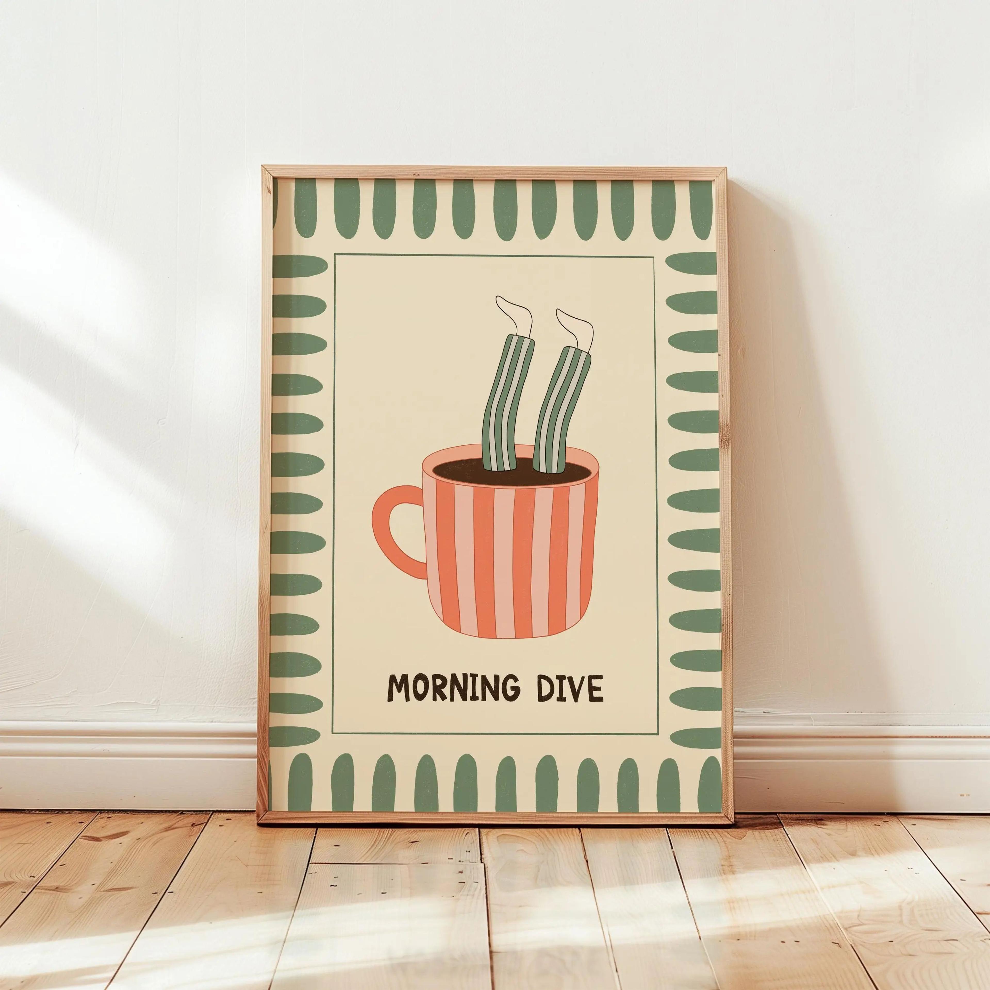Retro Coffee Stripe Canvas Poster  Minimalist Kitchen Wall Art For Cafe  Coffee Lover Decor 14