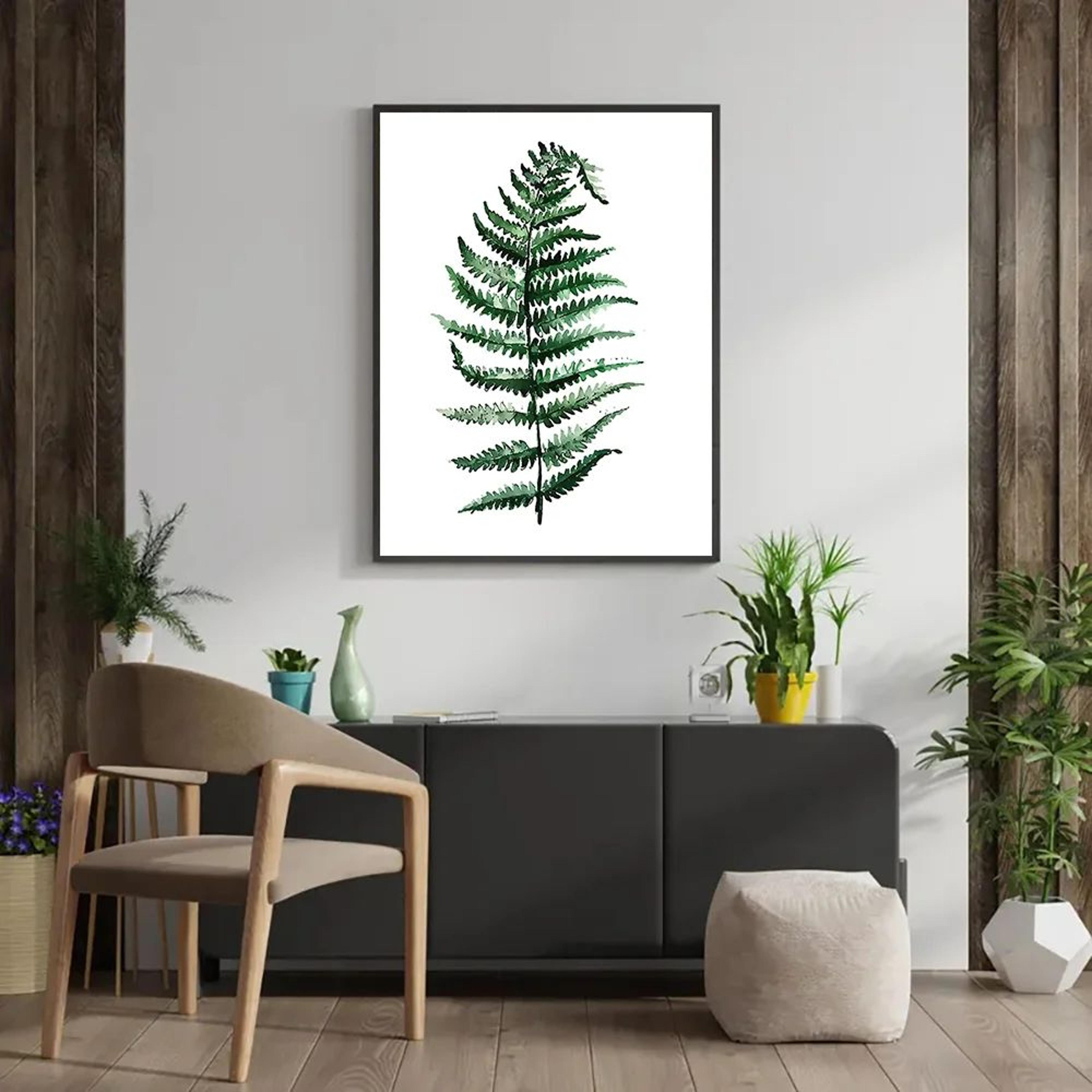 Nordic Botanical Canvas Wall Art  Monstera Fern  Banana Leaf Prints For Living Room  Bedroom Decor 3