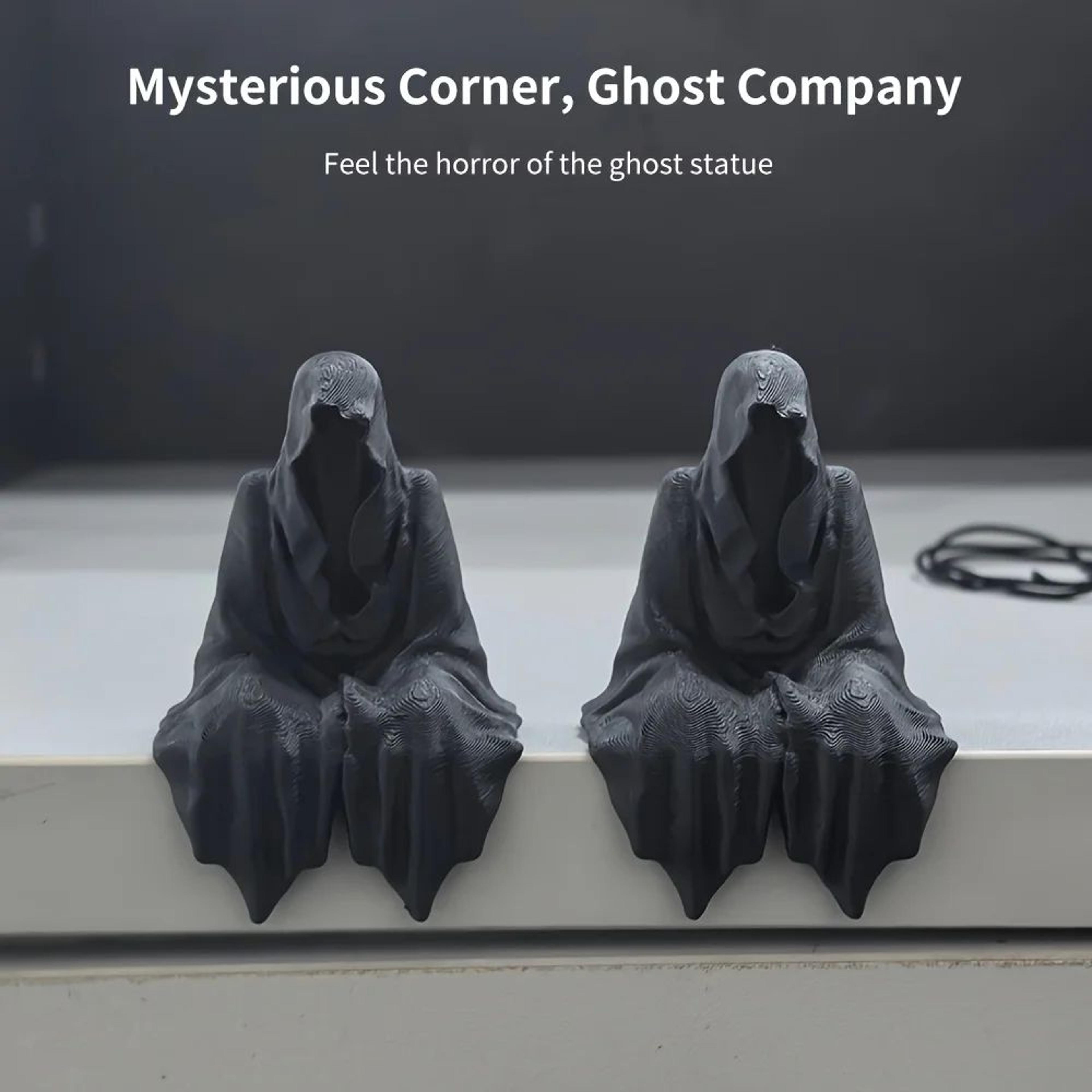 3D Printed Hooded Cloaked Statue  Gothic Dark Aesthetic Figurine For Desk Shelf  Home Decor 2