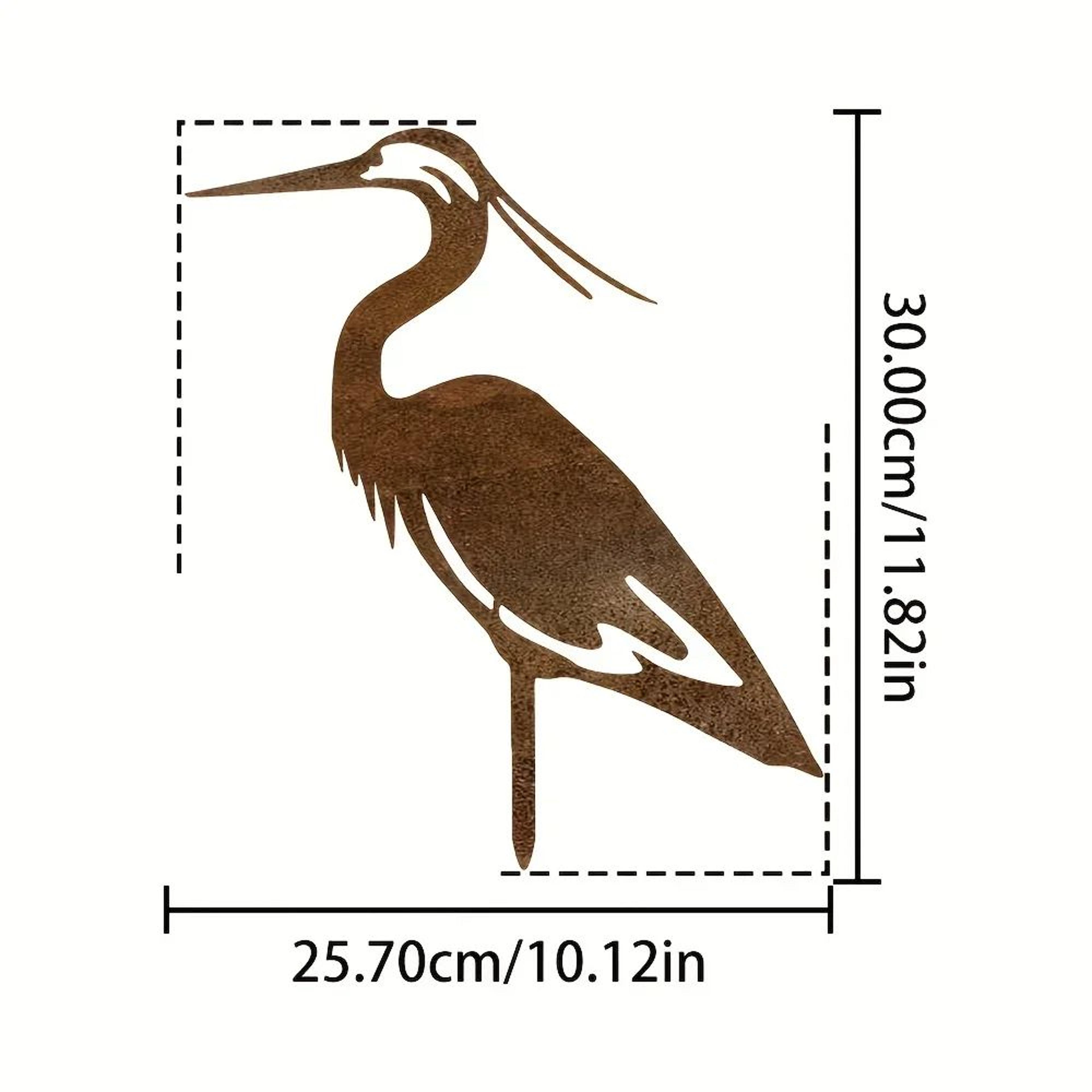 Rusted Metal Crane Garden Statue  WeatherResistant Heron Bird Sculpture For Outdoor Yard  Lawn Deco 5