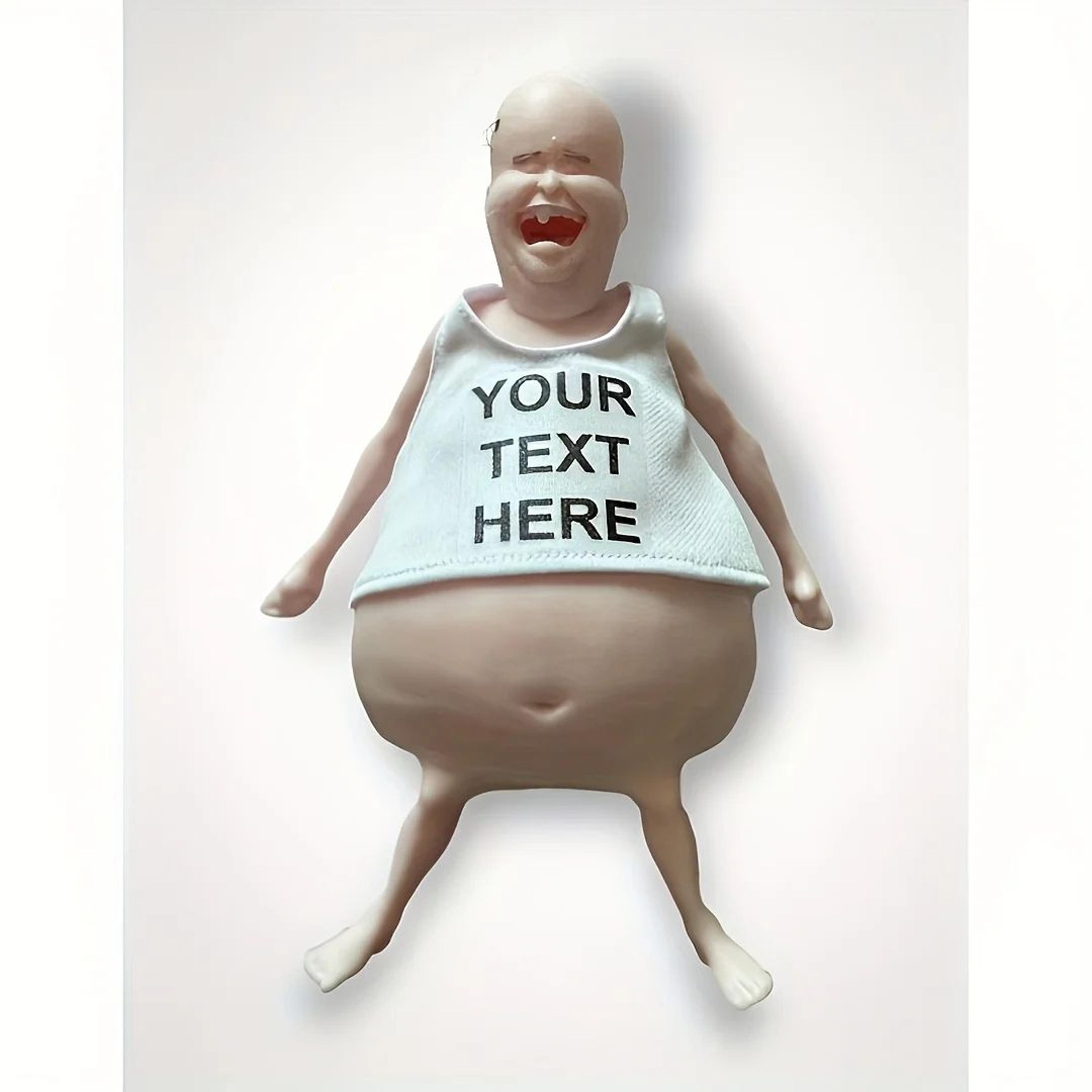 Funny Belly Doll Silicone Figurine  Quirky Expression Toy With Fluffy Ears For Party  Home Decor 3