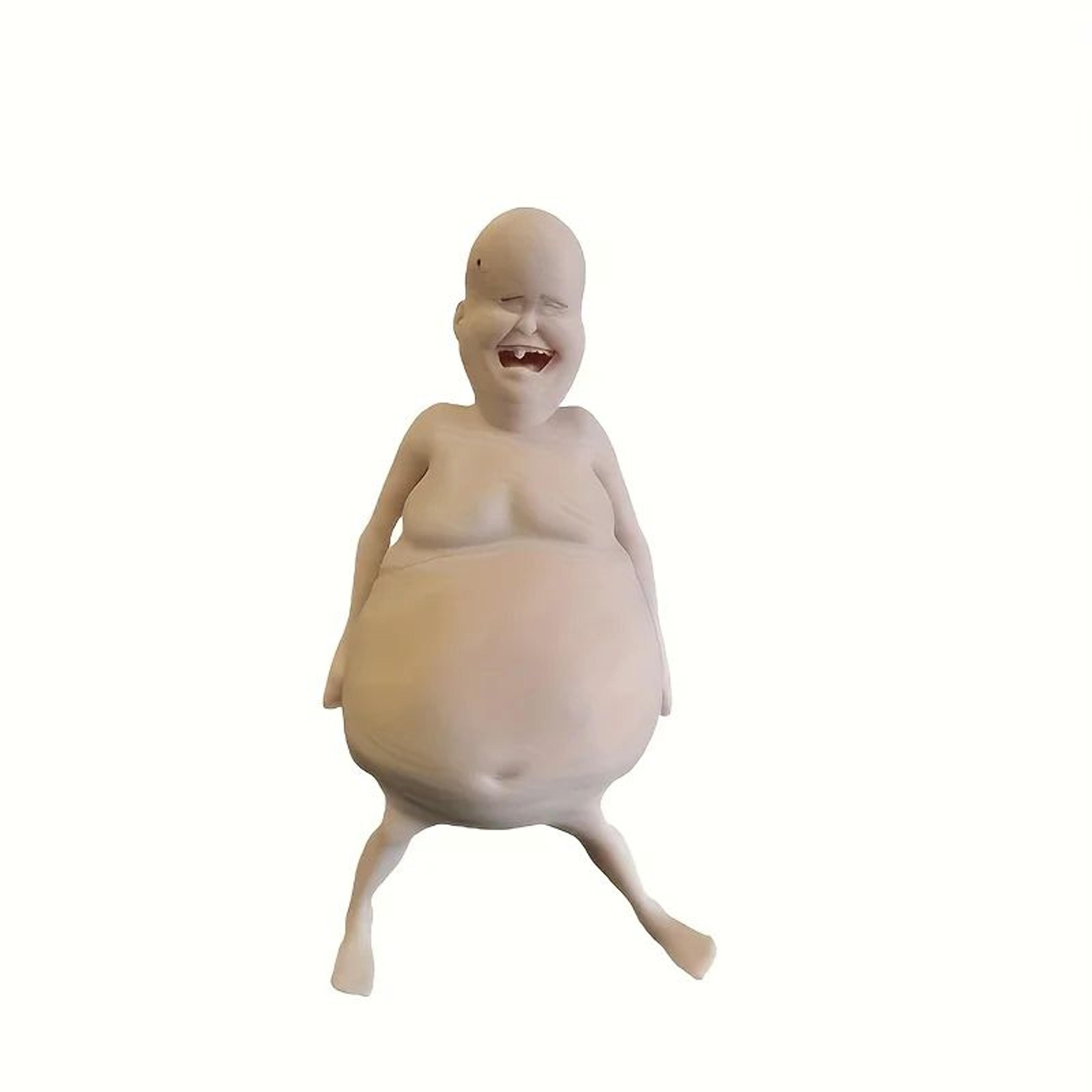 Funny Belly Doll Silicone Figurine  Quirky Expression Toy With Fluffy Ears For Party  Home Decor 4