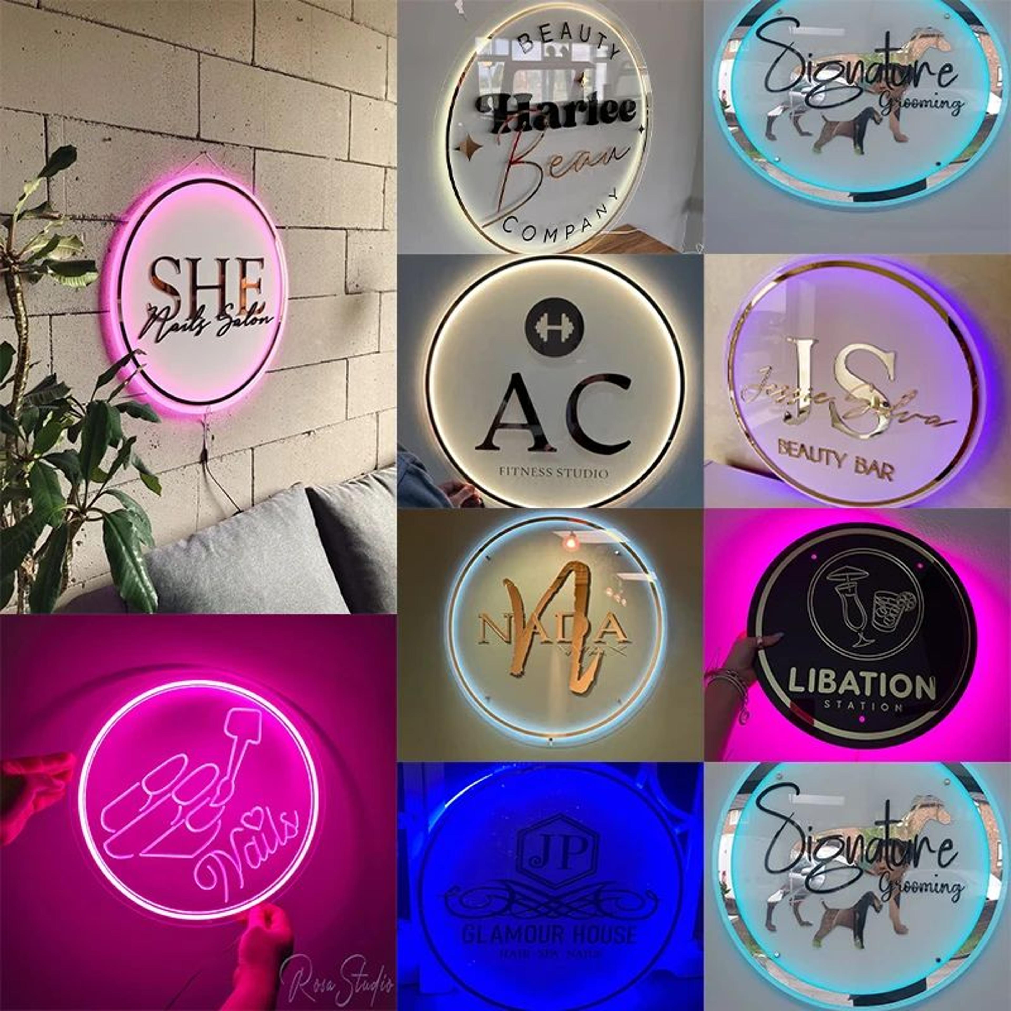 Custom Acrylic LED Neon Logo Sign  Personalized 3D Business Wall Light For Salon Office  Store Bran