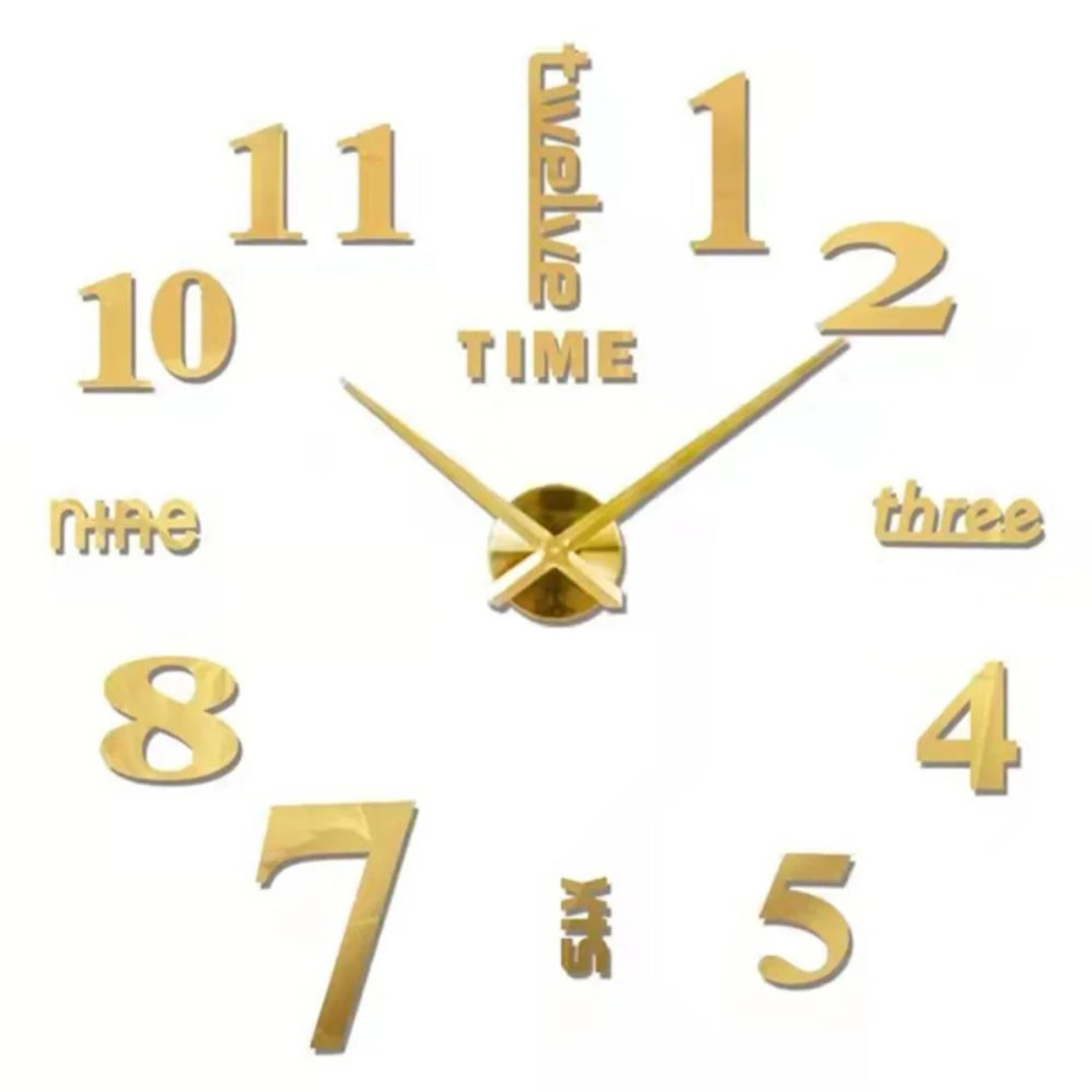 Modern 3D DIY Wall Clock  Large Acrylic Mirror Sticker Quartz Clock For Living Room Home Decor 19
