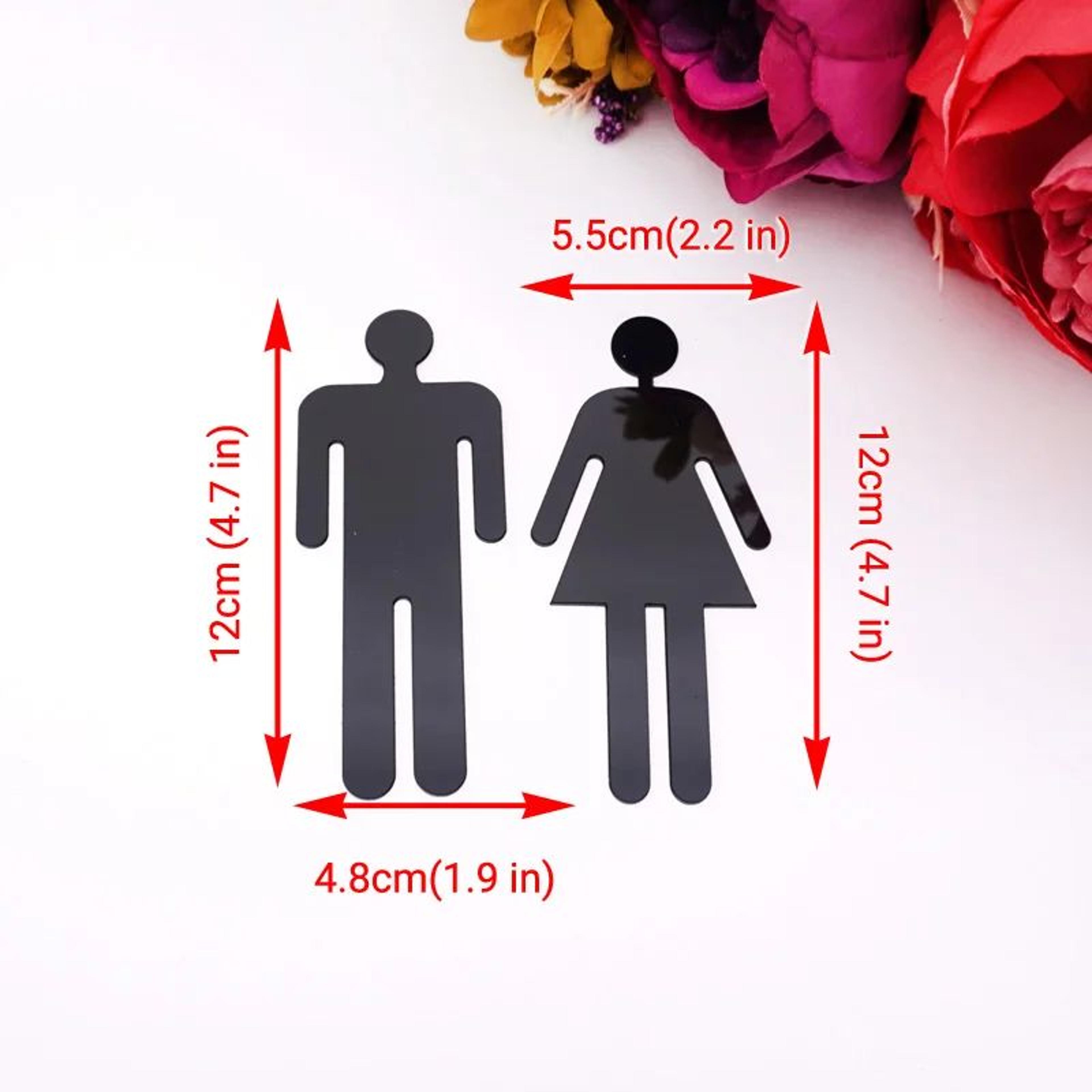 Acrylic Mirror Bathroom Sign Set  Man  Woman Toilet Door Stickers For Home  Public Restroom Decor 5