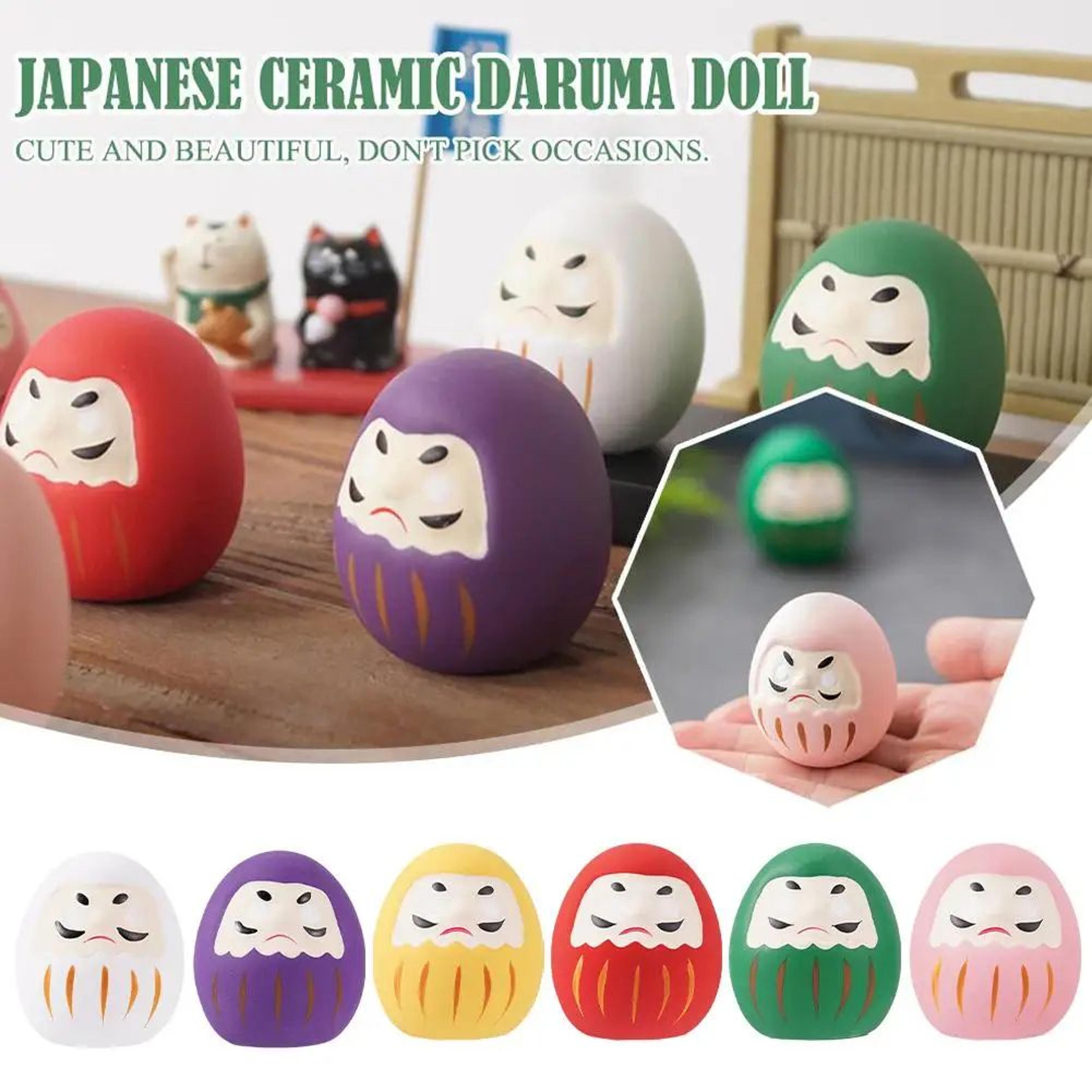 Japanese Ceramic Daruma Doll Miniature  Lucky Fortune Charm Ornament For Home Decor  Gifts 1