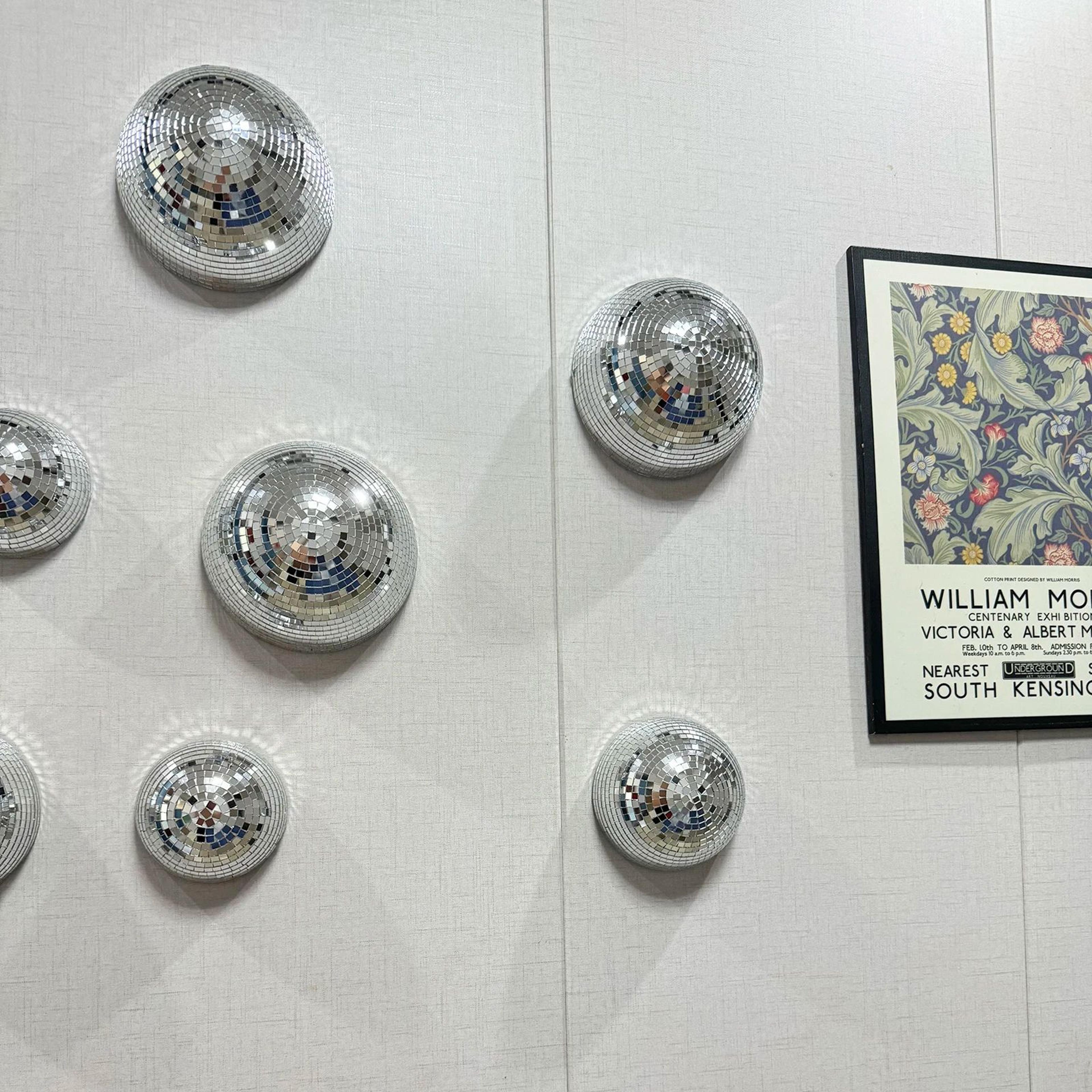 Wall Mounted Disco Ball Mirror Decor  Metallic Half Sphere Mirror Ball For Home Wedding  Party Wall 4