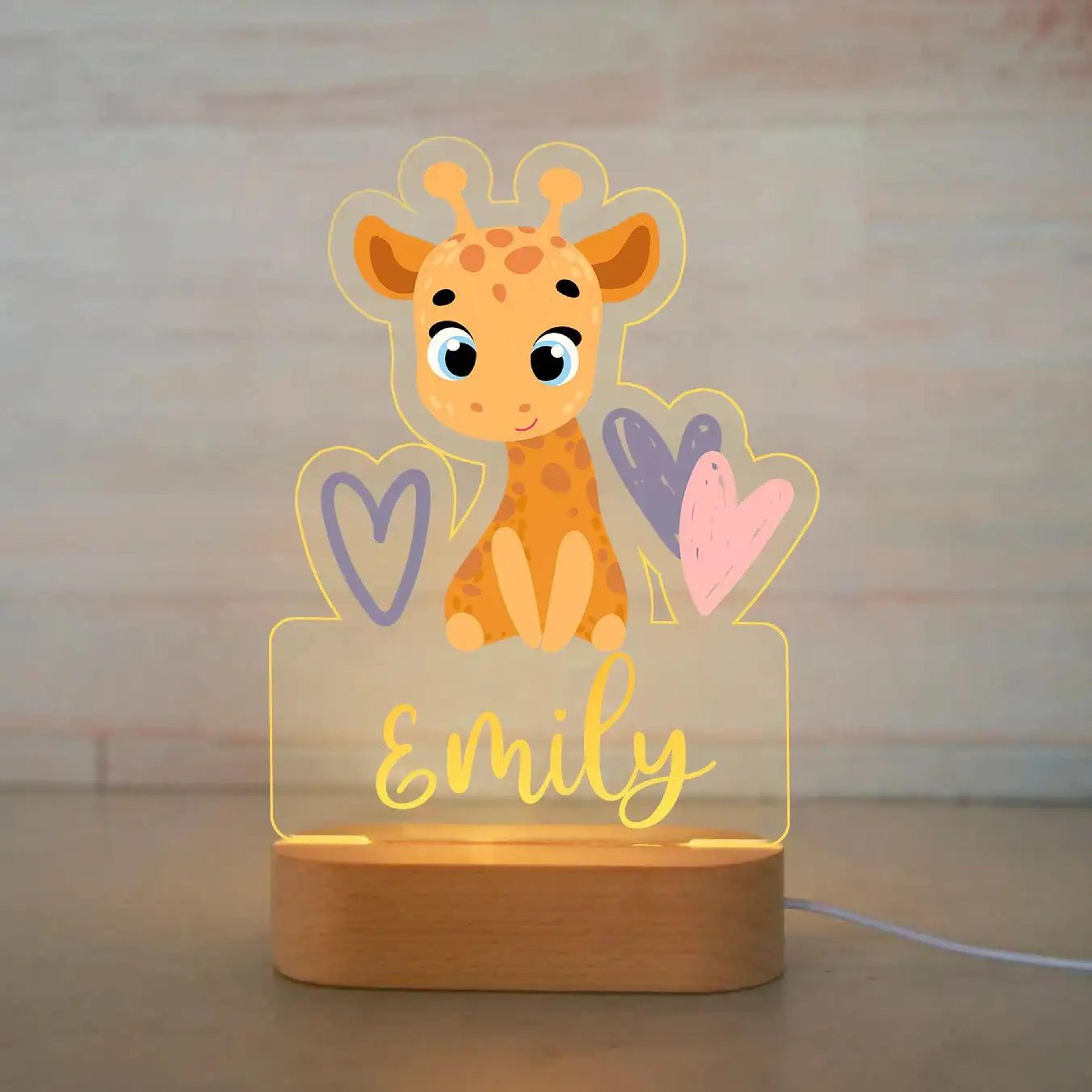 Personalized Animal LED Night Light  Custom Name Acrylic Lamp For Kids Bedroom  Baby Gift 3