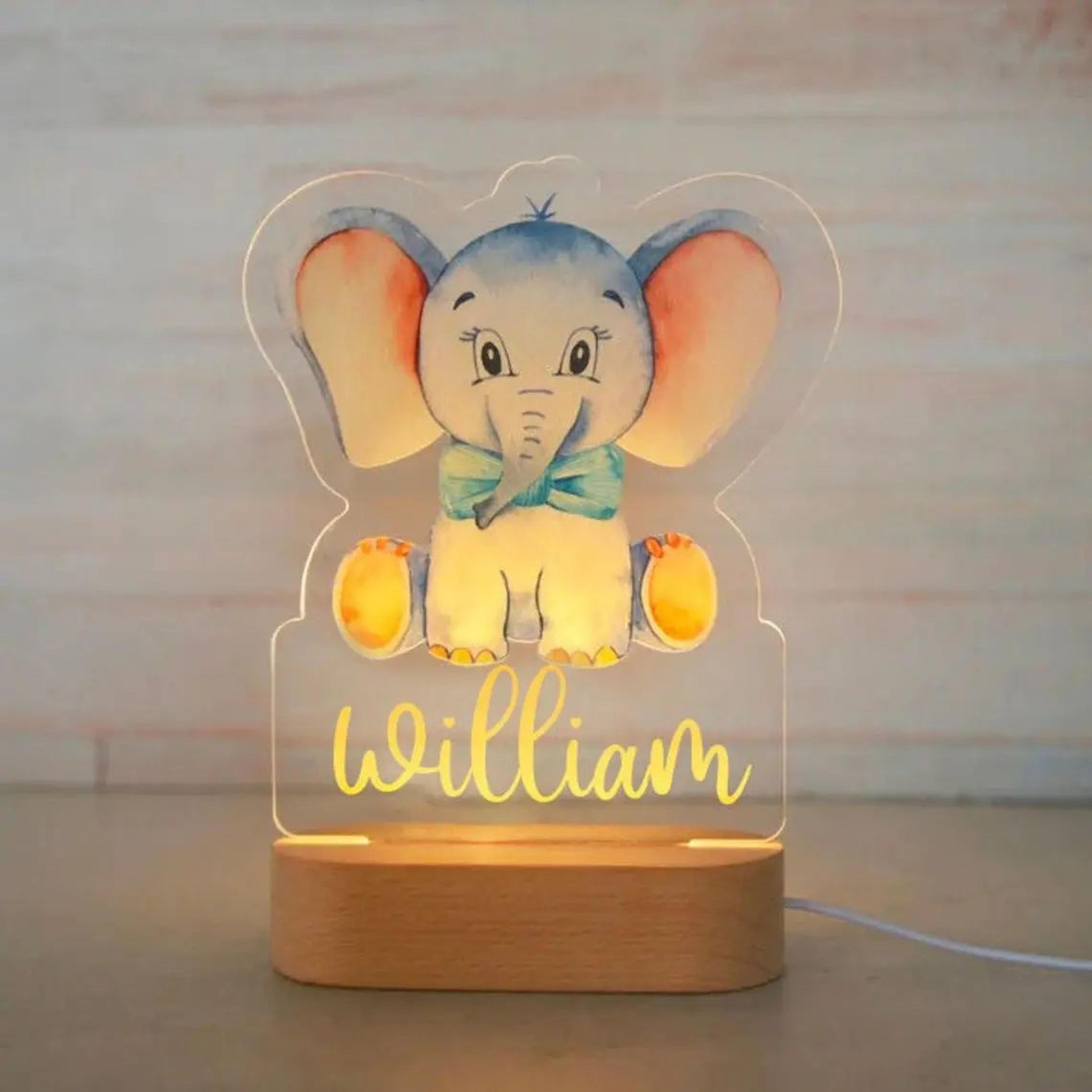 Personalized Animal LED Night Light  Custom Name Acrylic Lamp For Kids Bedroom  Baby Gift 27