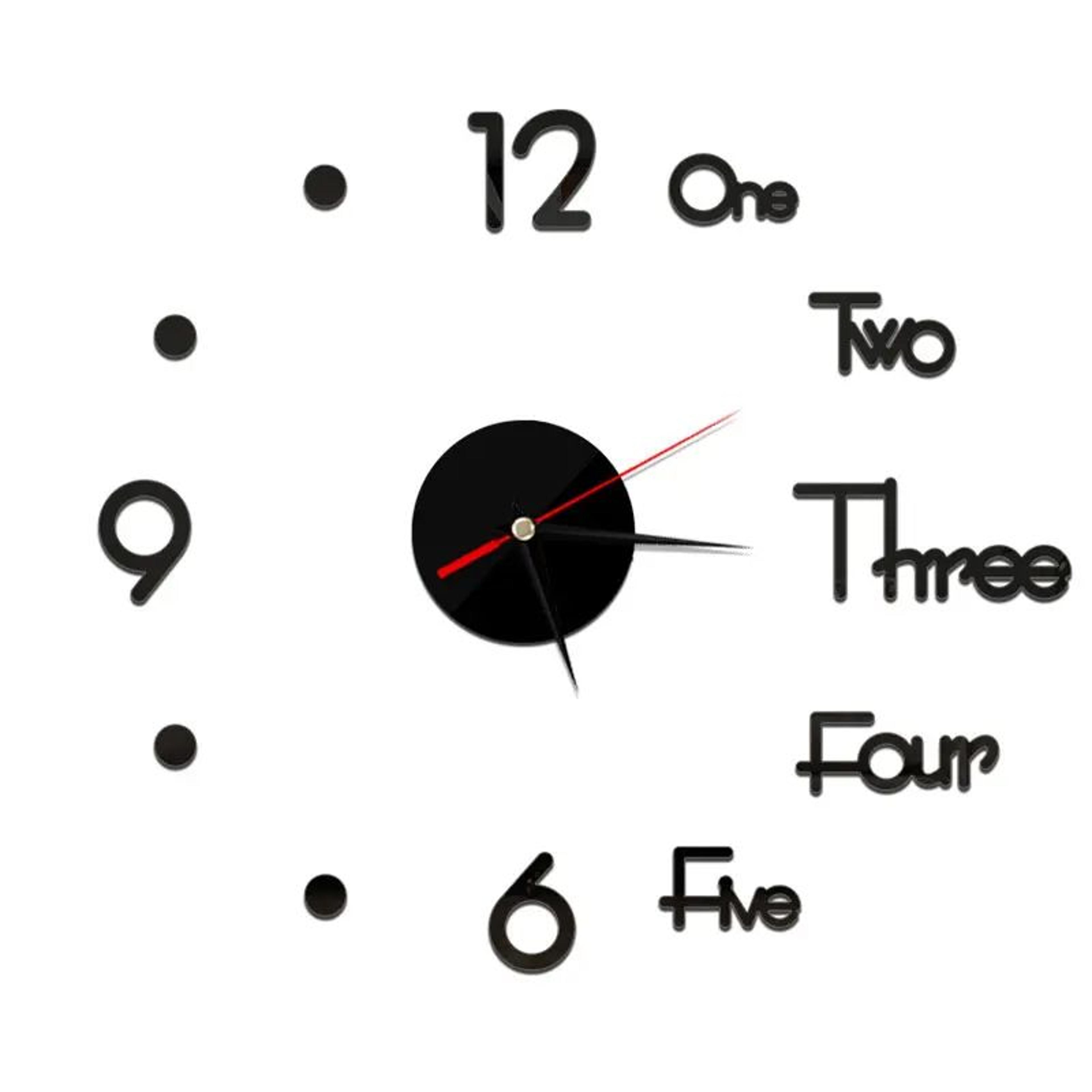 Frameless Mirror Wall Clock Sticker  DIY 2D Quartz Decorative Clock For Living Room Home Decor 13