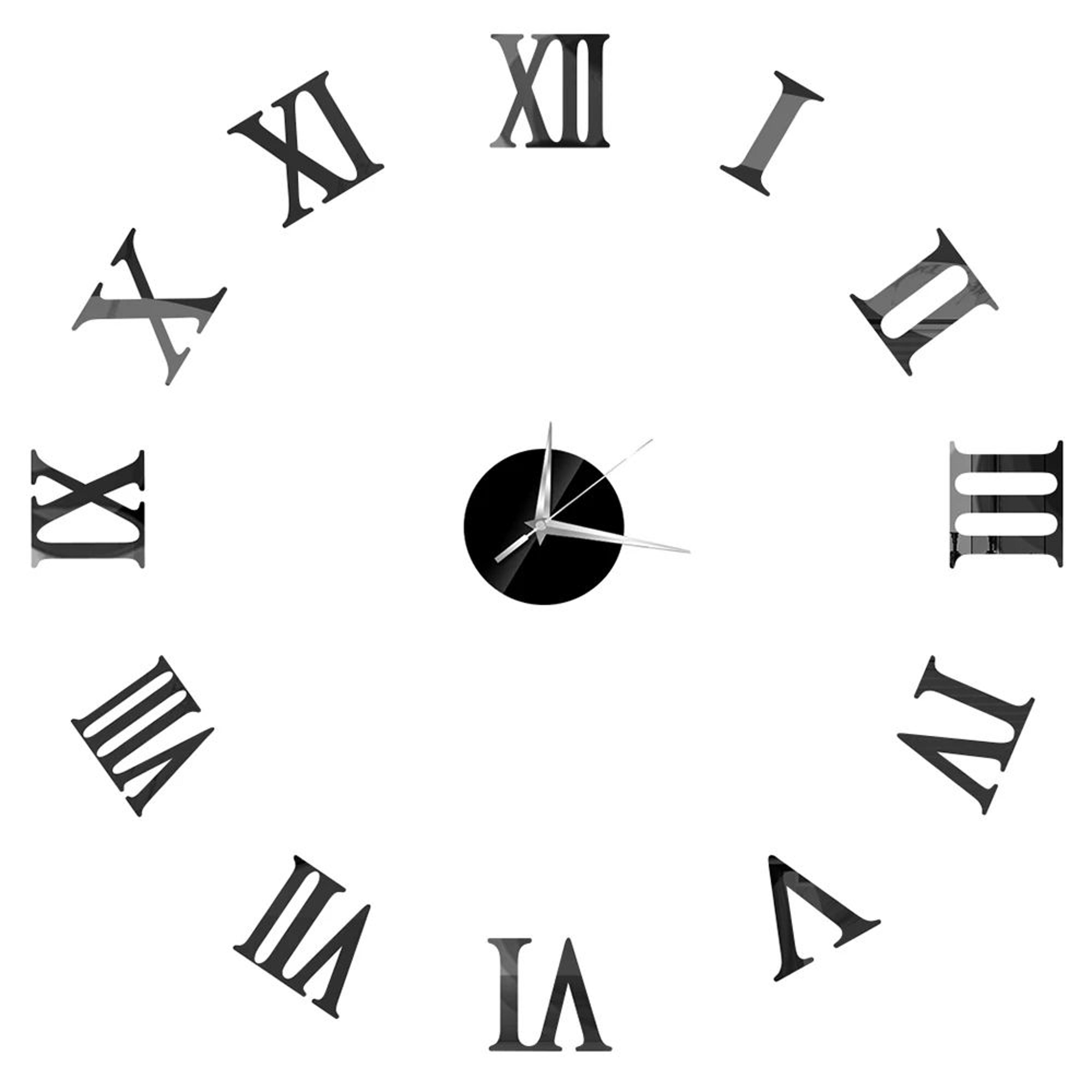 Frameless Mirror Wall Clock Sticker  DIY 2D Quartz Decorative Clock For Living Room Home Decor 14