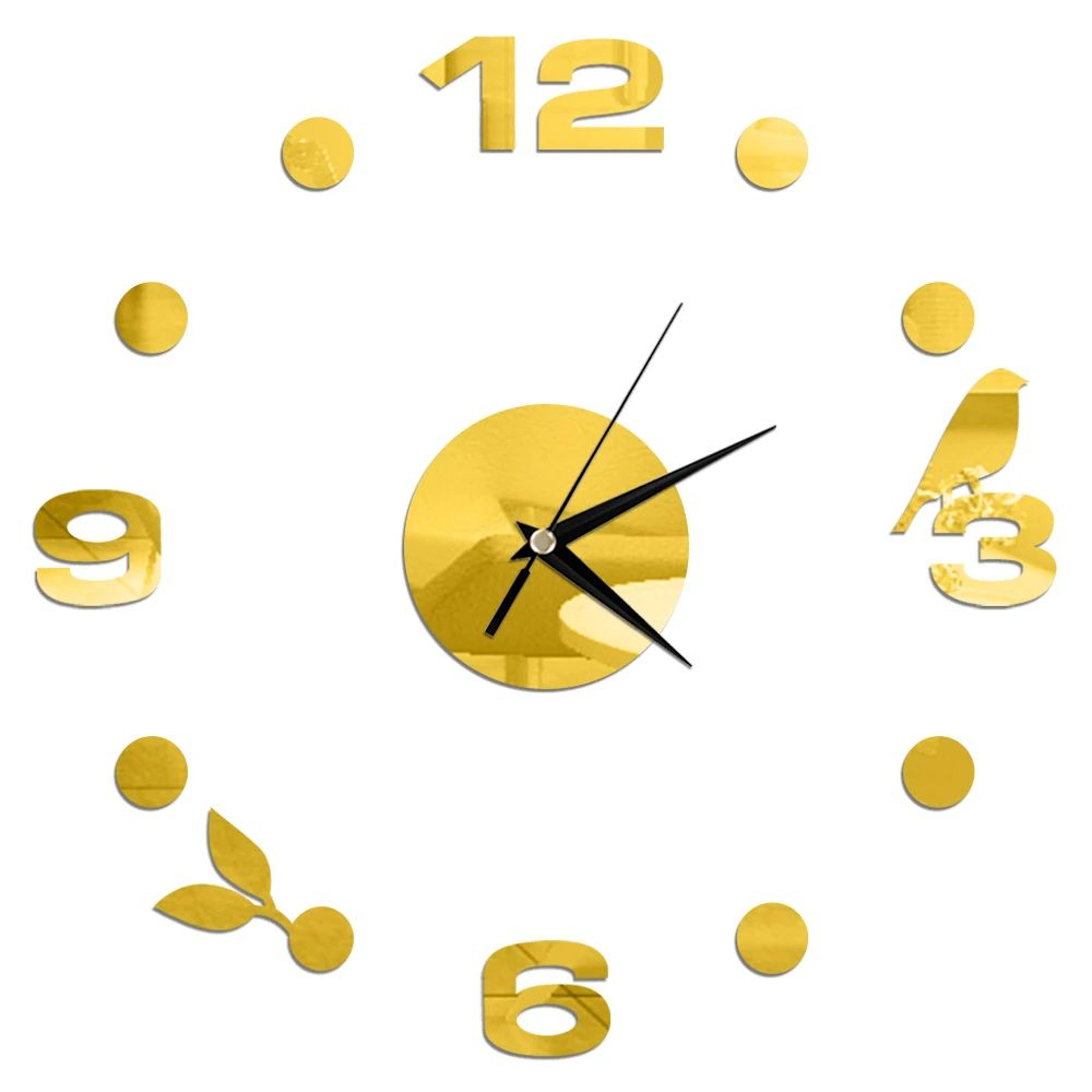 Frameless Mirror Wall Clock Sticker  DIY 2D Quartz Decorative Clock For Living Room Home Decor 23