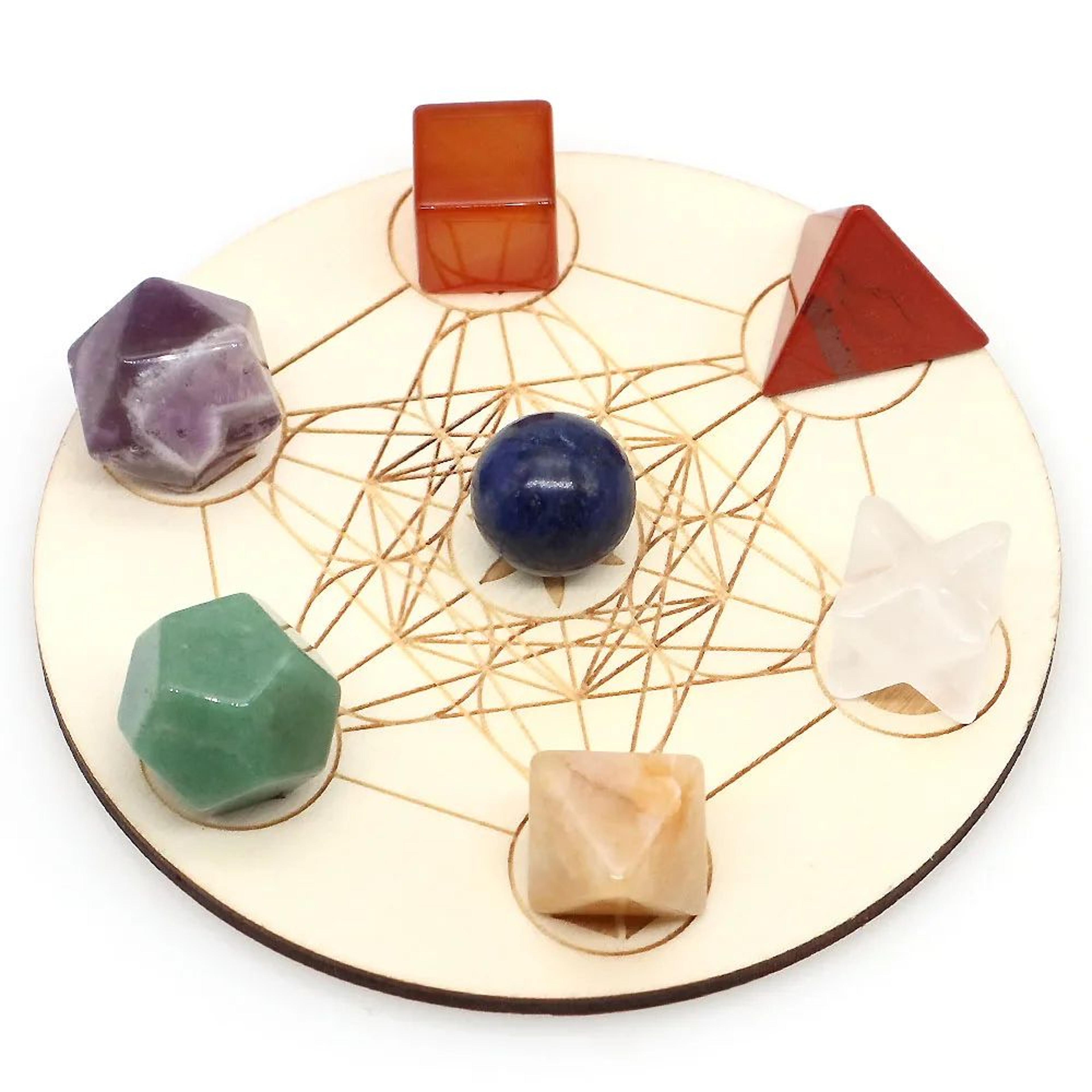 7Piece Platonic Solid Crystal Set  Natural Sacred Geometry Stones For Reiki Chakra Healing  Meditat 22