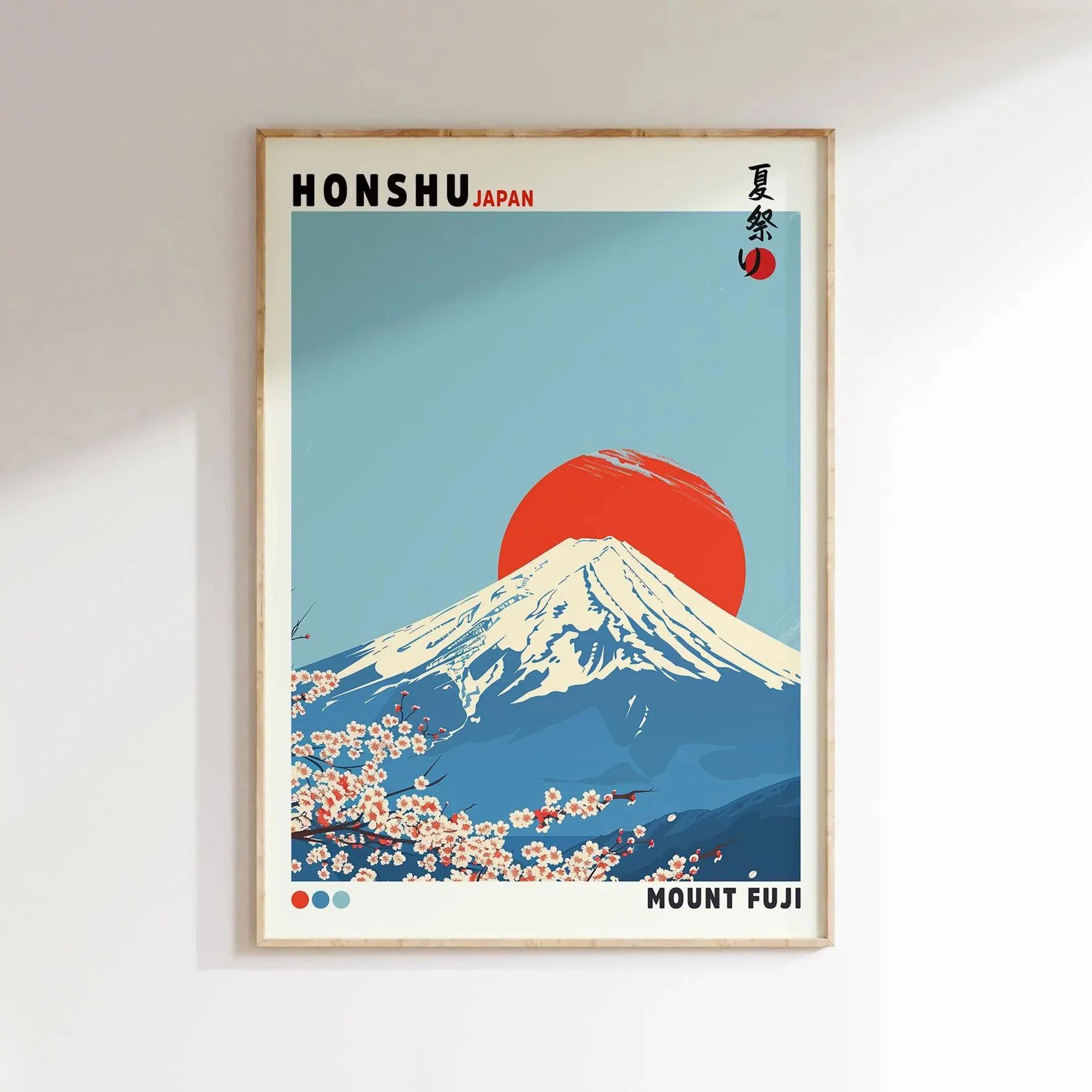 HokusaiInspired Mount Fuji Wave Canvas  Japanese Sunrise Landscape Wall Art For Modern Home Decor 6