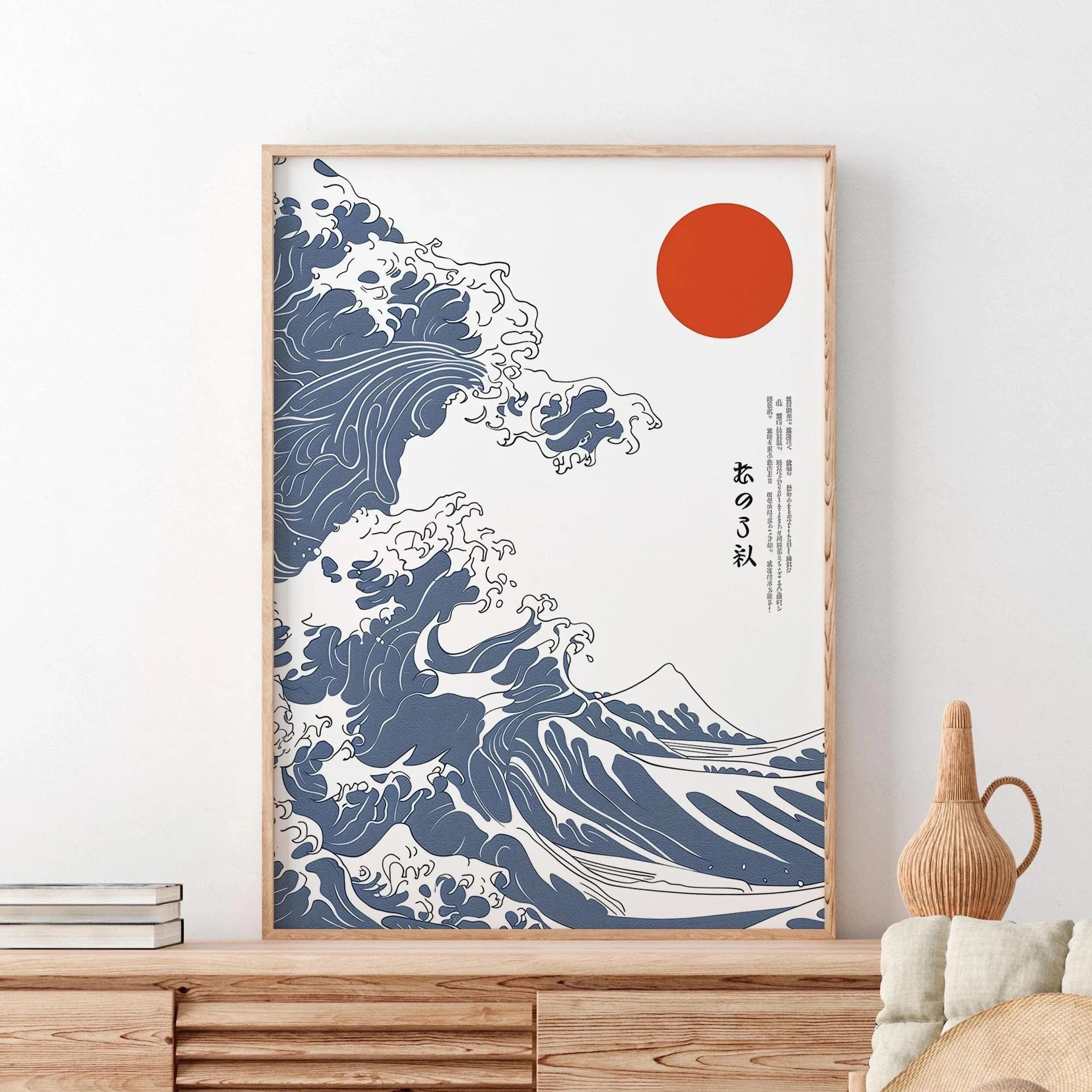 HokusaiInspired Mount Fuji Wave Canvas  Japanese Sunrise Landscape Wall Art For Modern Home Decor 8