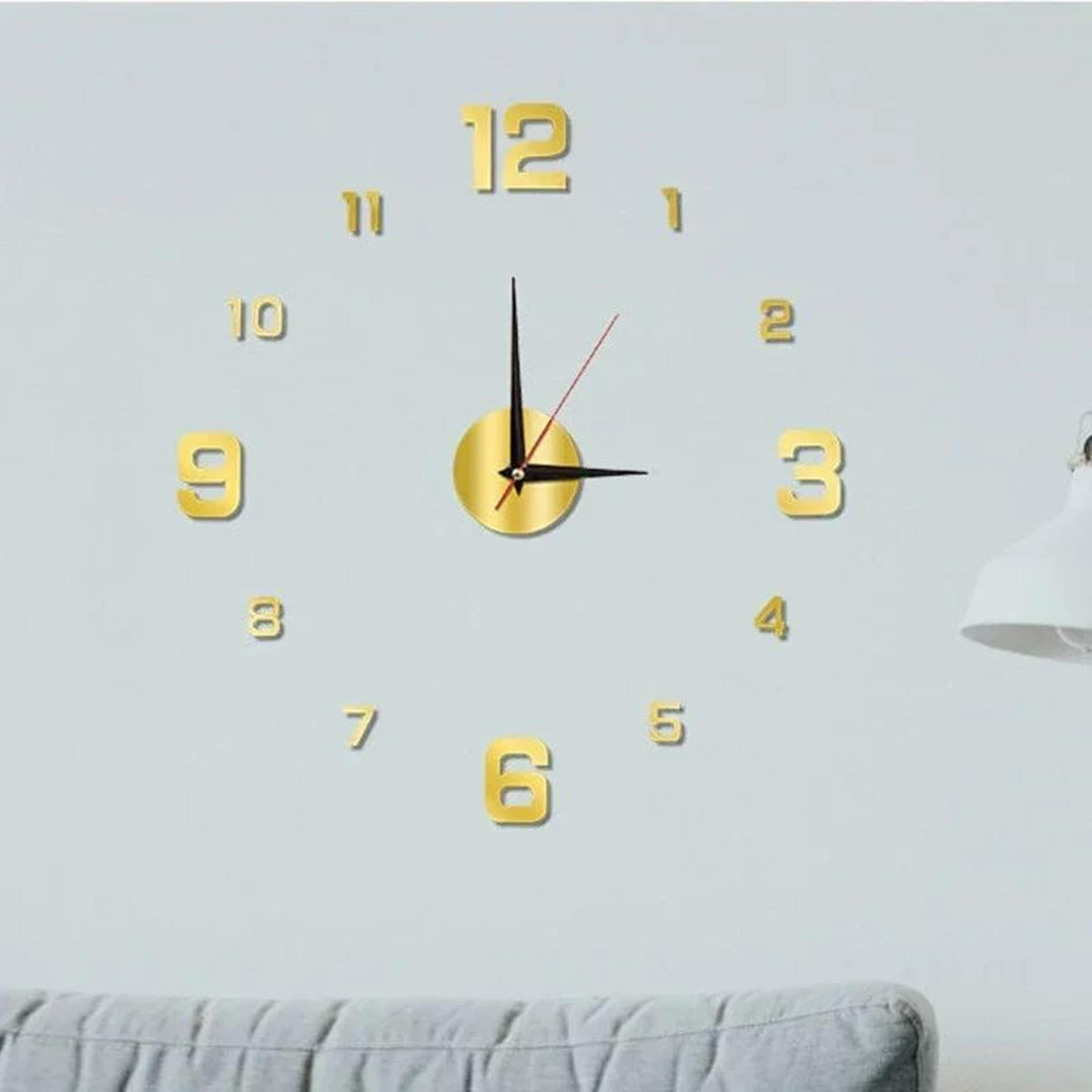 Large 3D DIY Wall Clock Sticker  Silent Modern PunchFree Home Decor 7