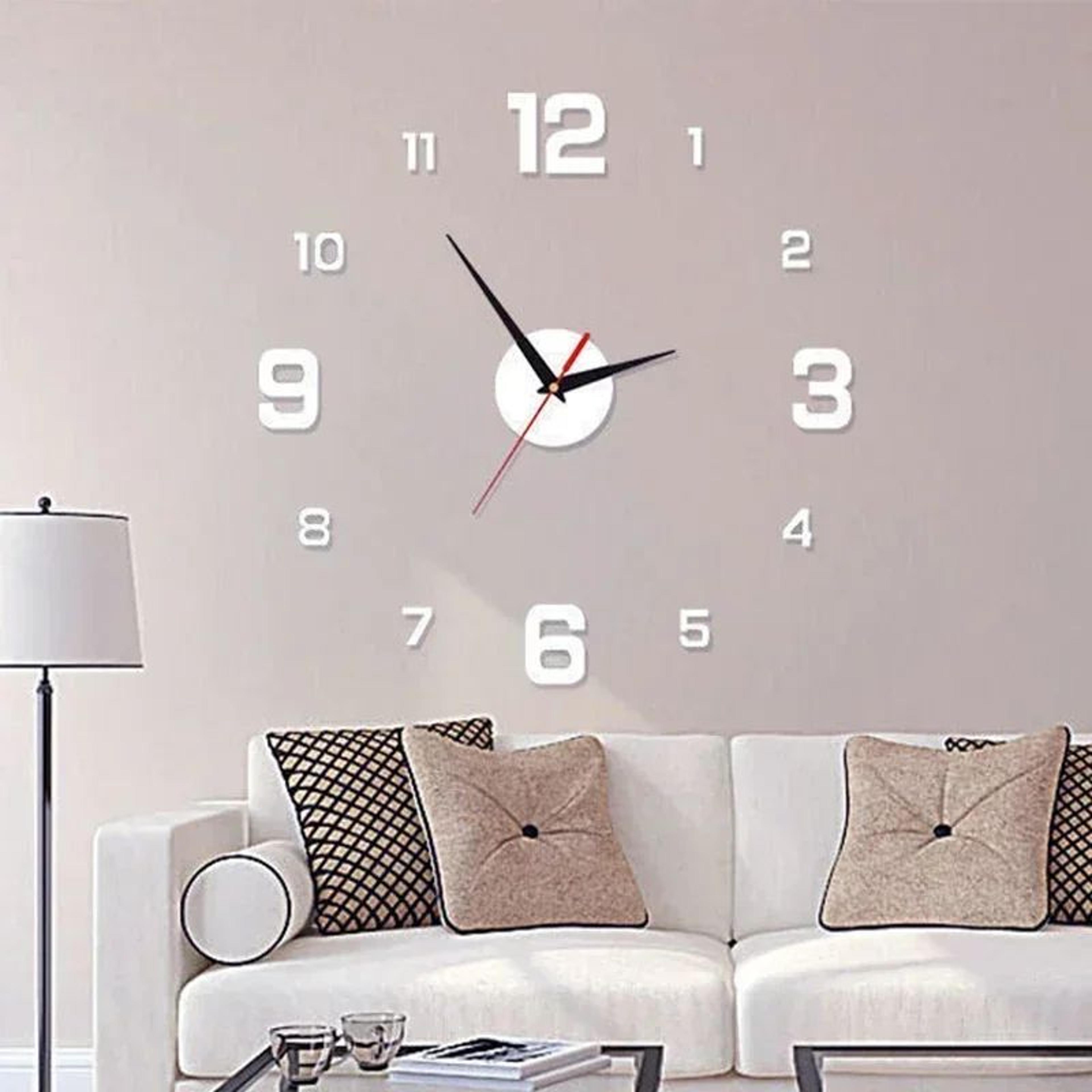 Large 3D DIY Wall Clock Sticker  Silent Modern PunchFree Home Decor 8