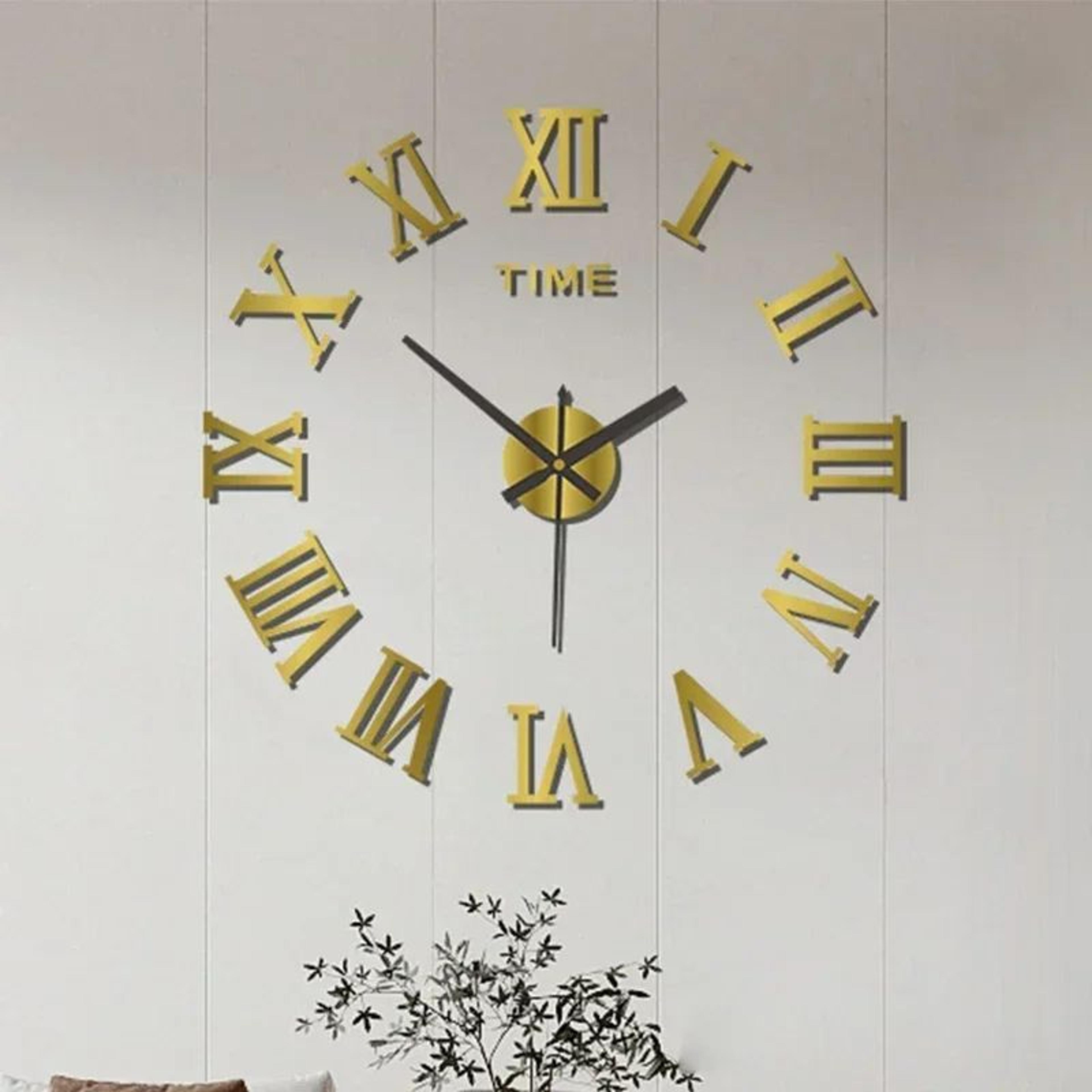 Large 3D DIY Wall Clock Sticker  Silent Modern PunchFree Home Decor 13