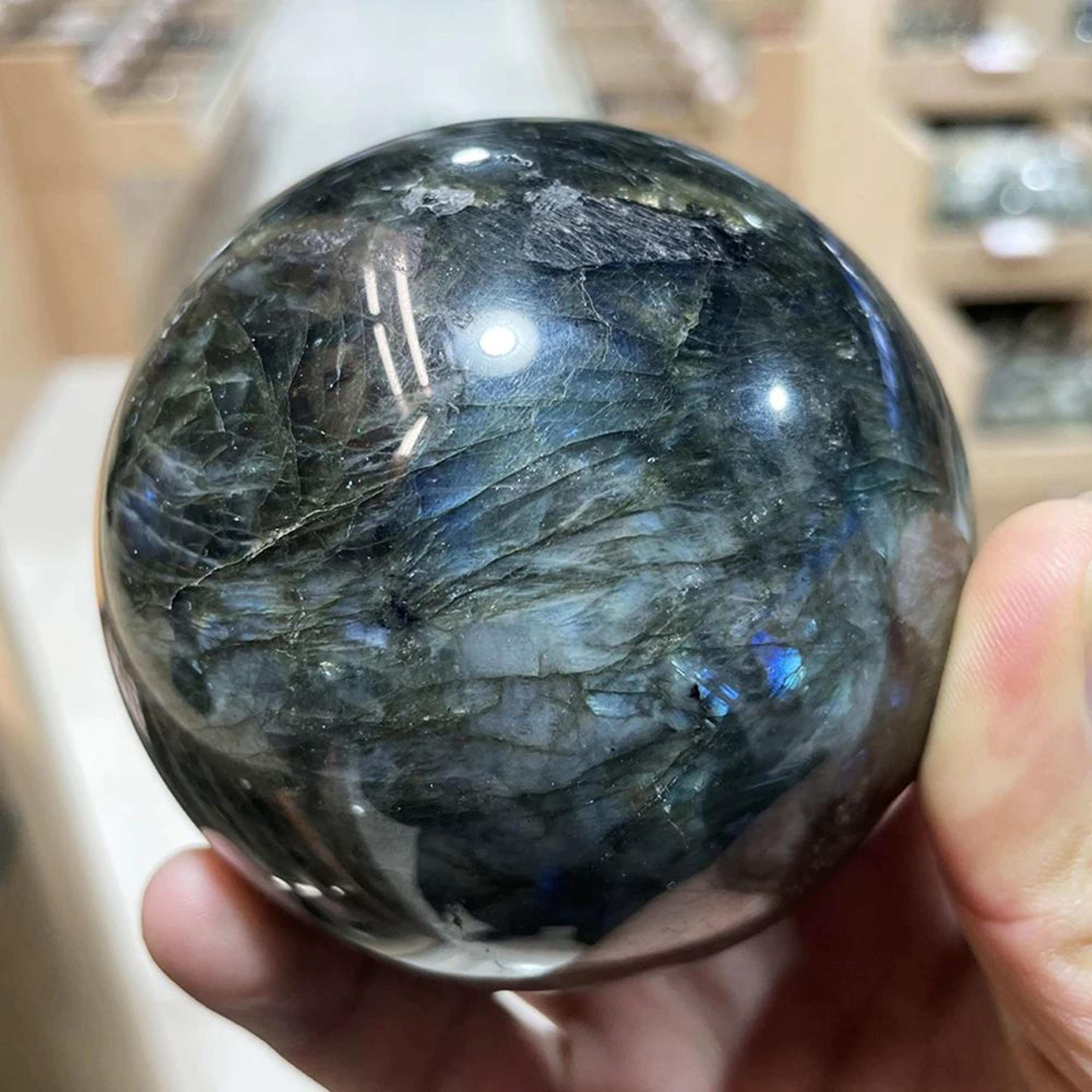 Natural Crystal Ball Sphere  Polished Pink Healing Stone Reiki Decor  Massage Sphere 13